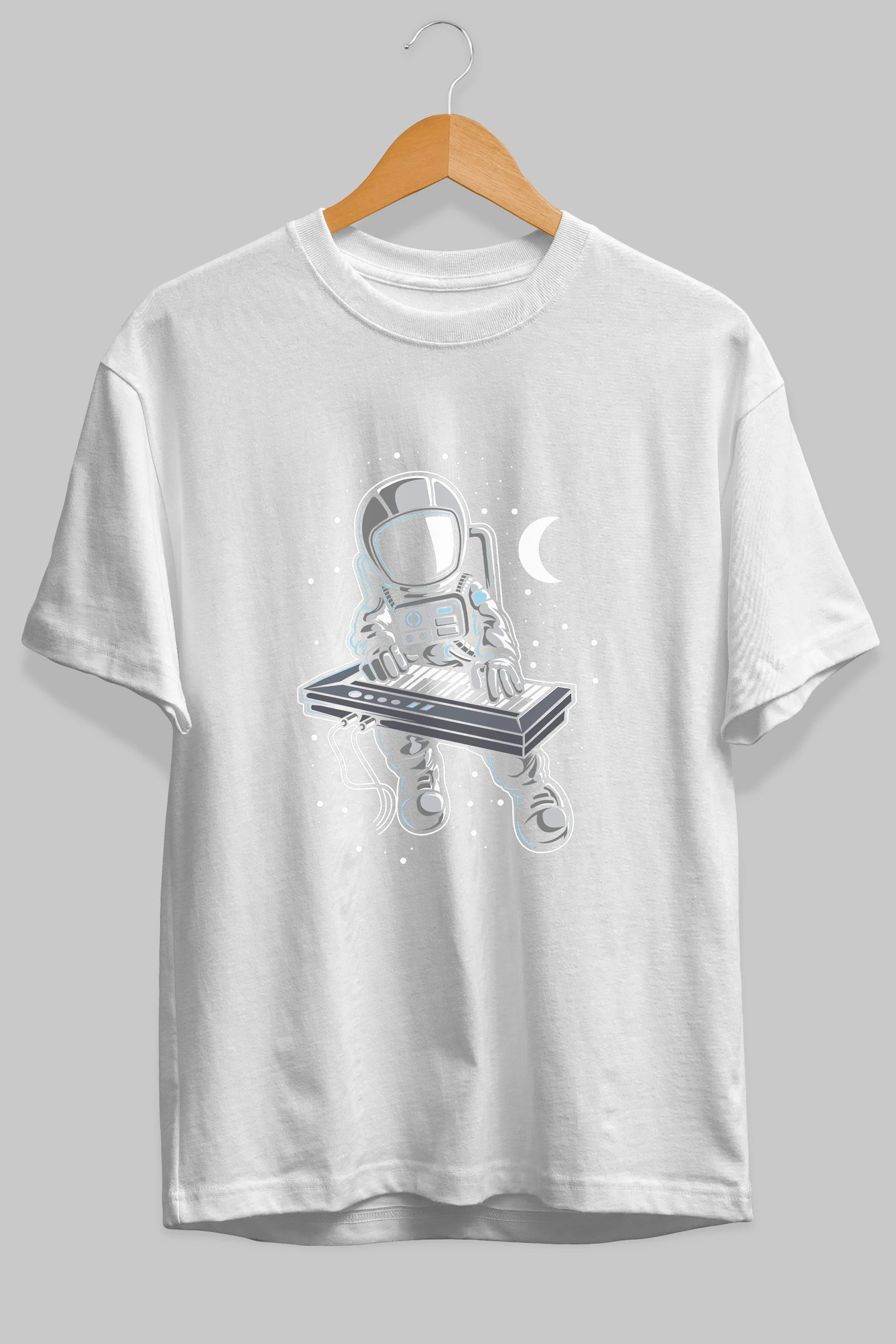 Astronaut Keyboard (2) Ön Baskılı Oversize t-shirt Erkek Kadın Unisex