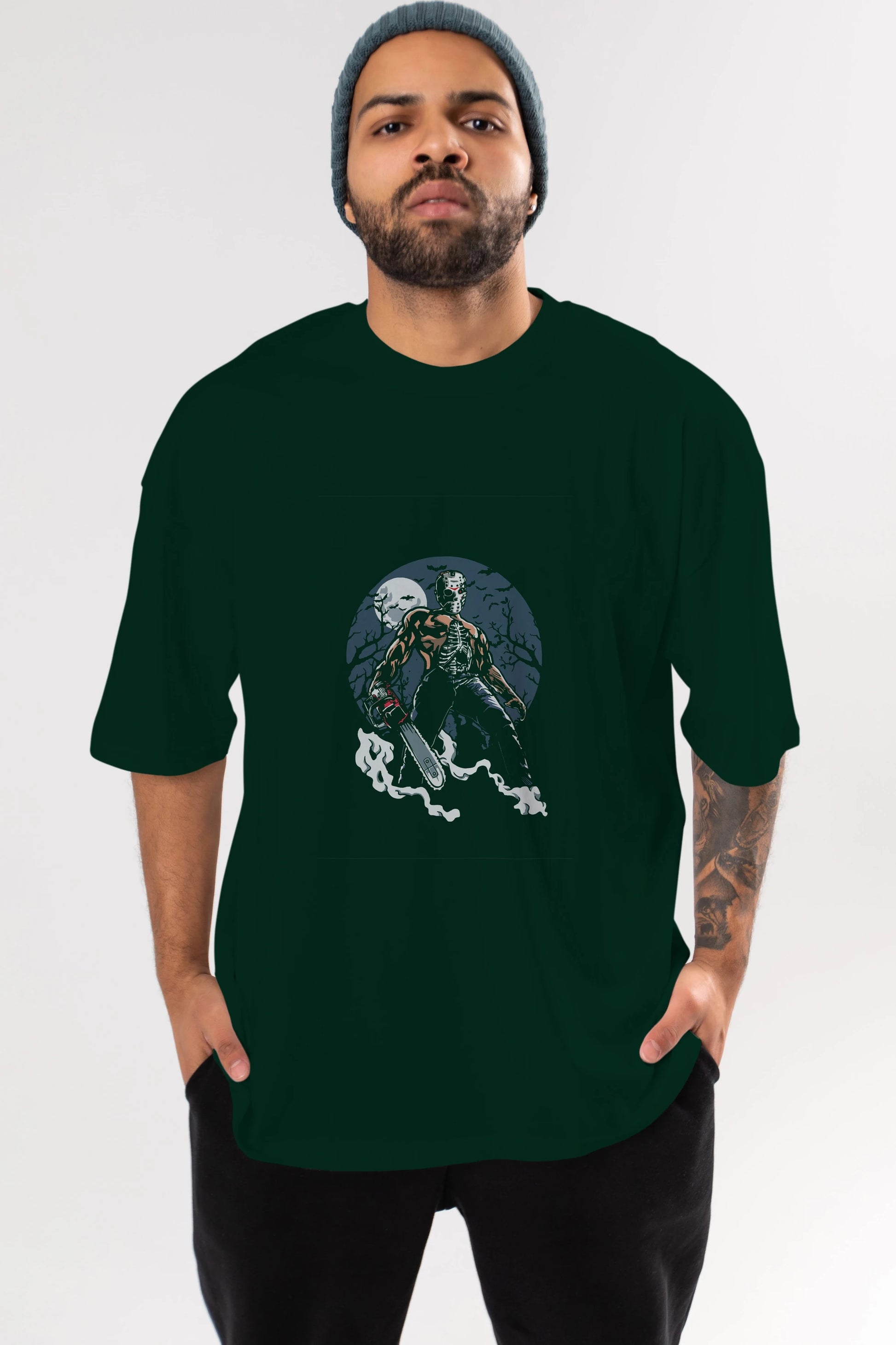 Evil Killer Ön Baskılı Oversize t-shirt Erkek Kadın Unisex %100 Pamuk tişort