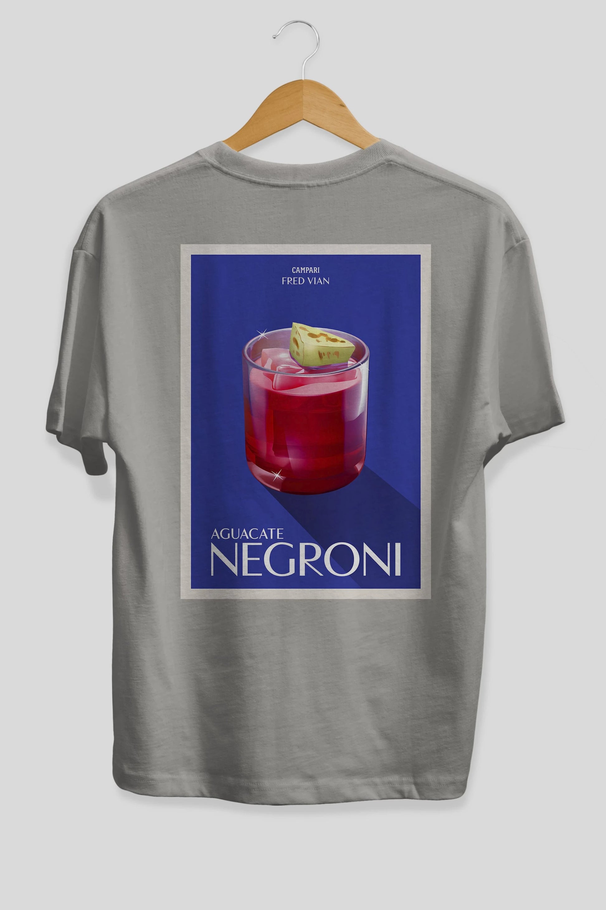 Aguacate Negroni Arka Baskılı Oversize t-shirt Erkek Kadın Unisex %100 Pamuk Bisiklet Yaka tişort