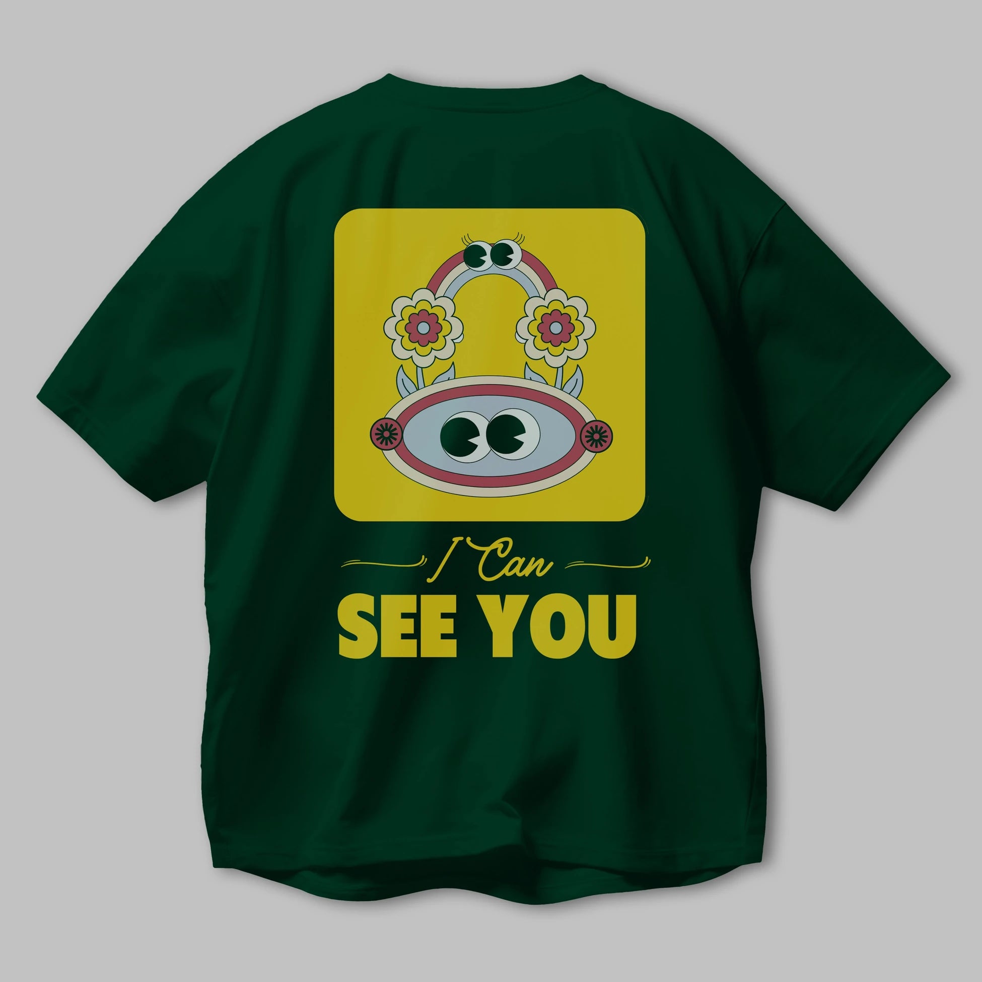 I Can See You Yazılı Arka Baskılı Oversize t-shirt Erkek Kadın Unisex