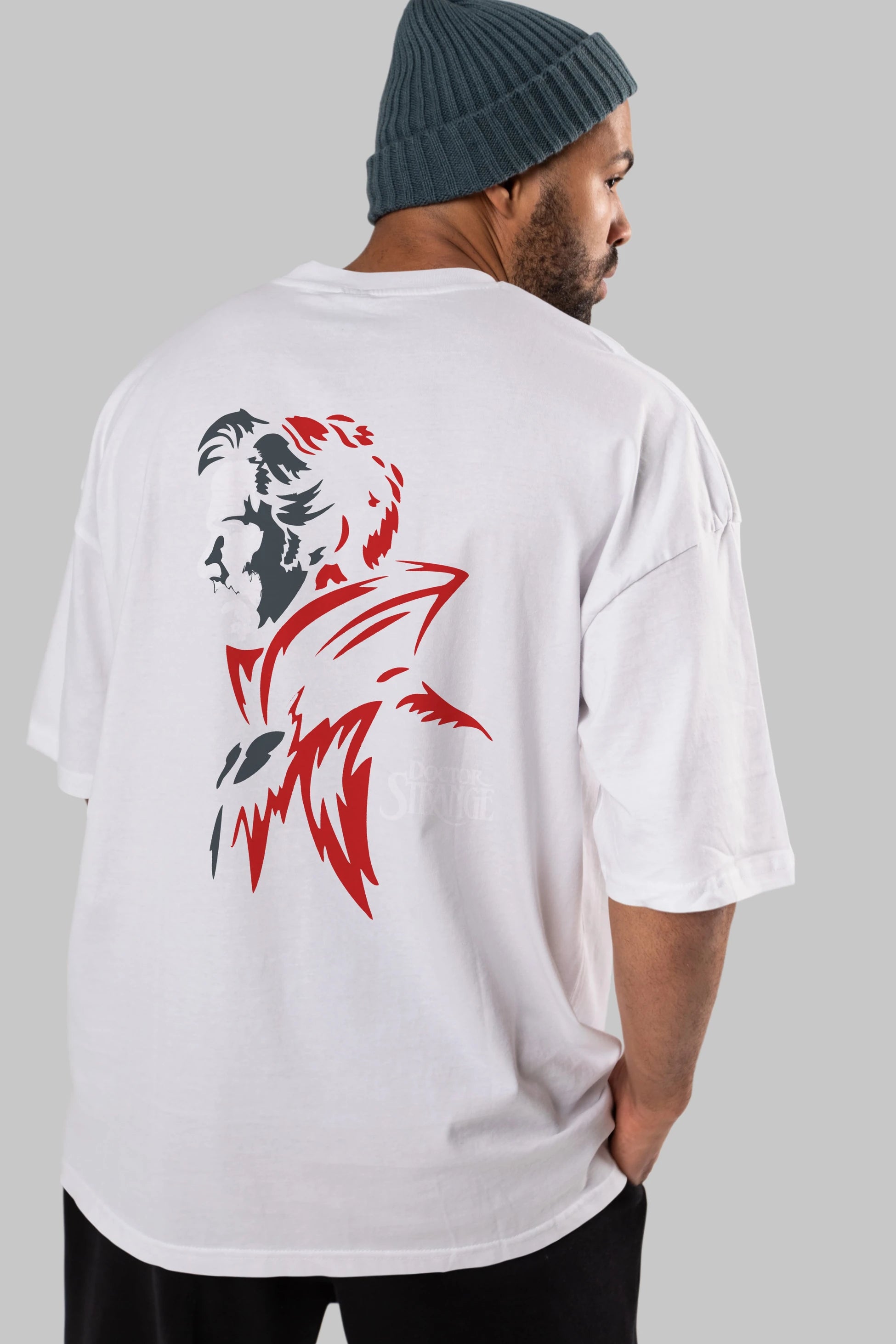 Doctor Strange (2) Arka Baskılı Oversize t-shirt Erkek Kadın Unisex %100 Pamuk Bisiklet Yaka tişort