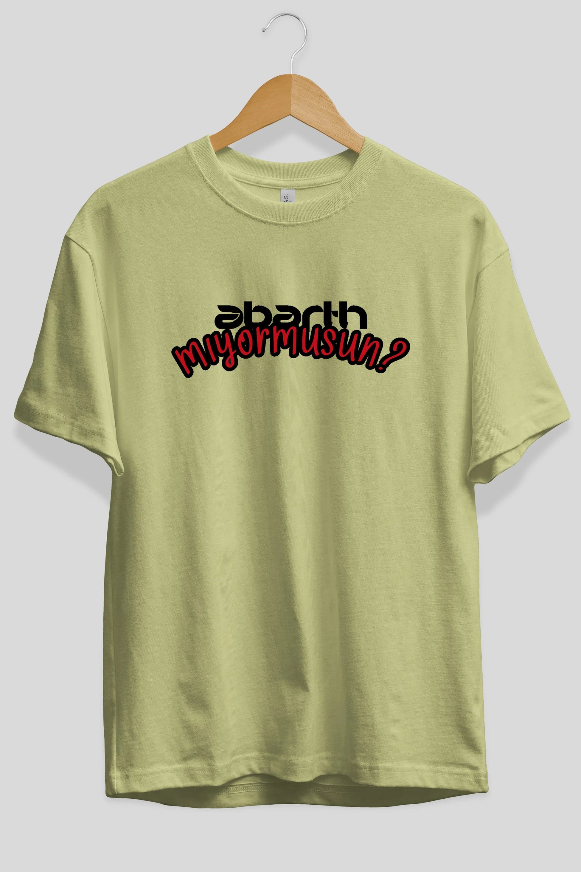 Abarth  Mıyormusun Ön Baskılı Oversize t-shirt %100 pamuk Erkek Kadın Unisex