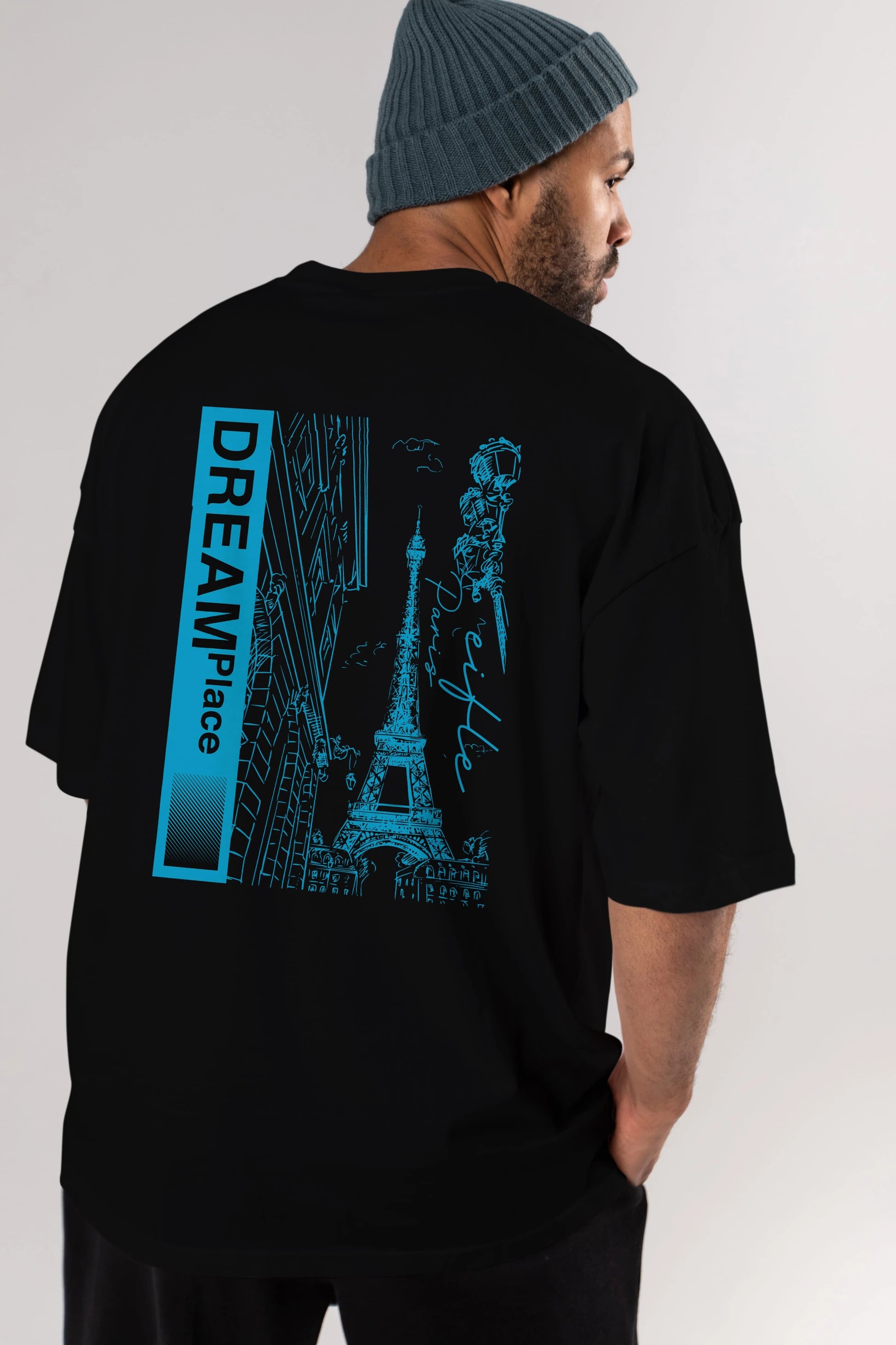 Dream Place Arka Baskılı Oversize t-shirt Erkek Kadın Unisex