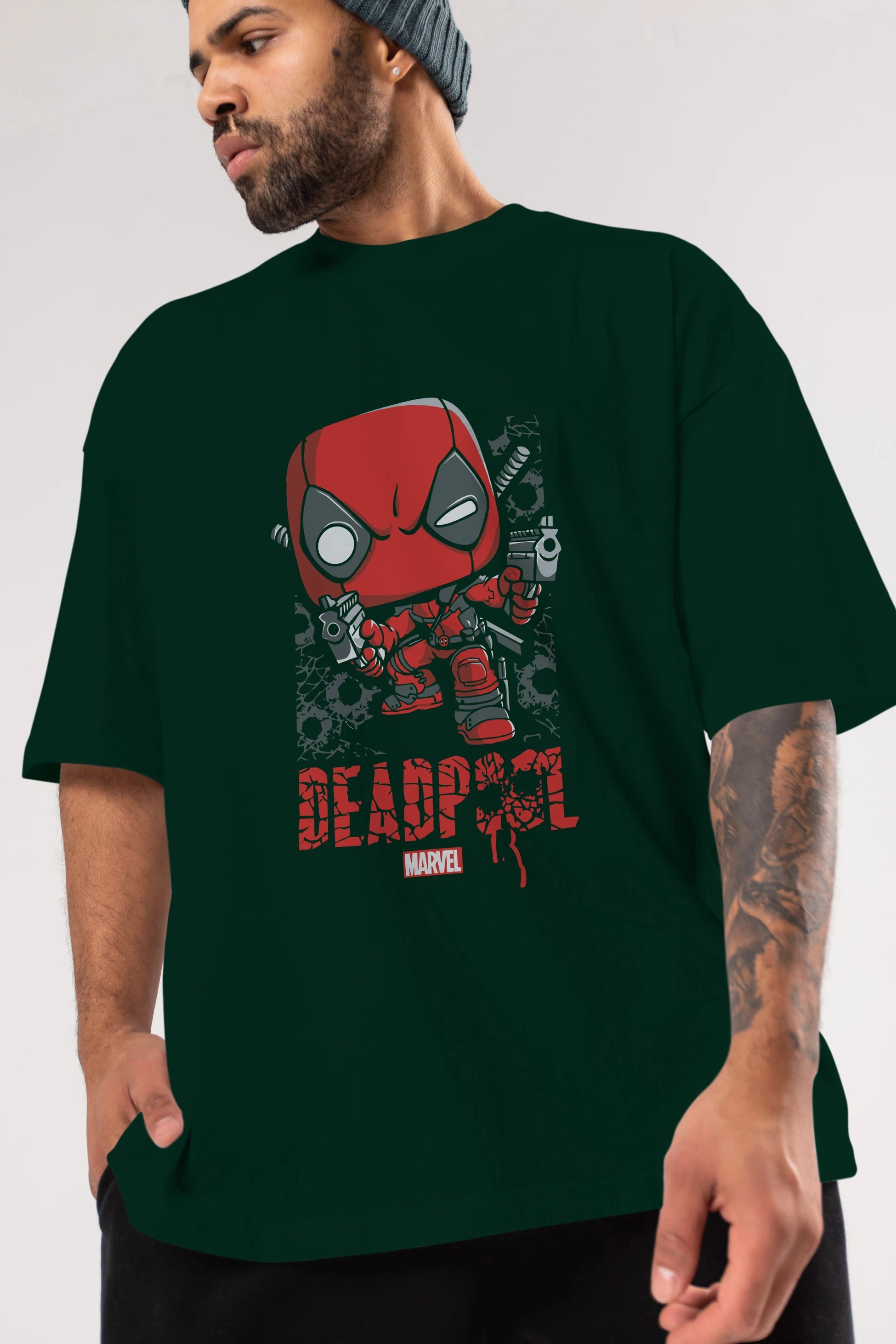 Deadpool (8) Ön Baskılı Oversize t-shirt Erkek Kadın Unisex %100 Pamuk Bisiklet Yaka tişort