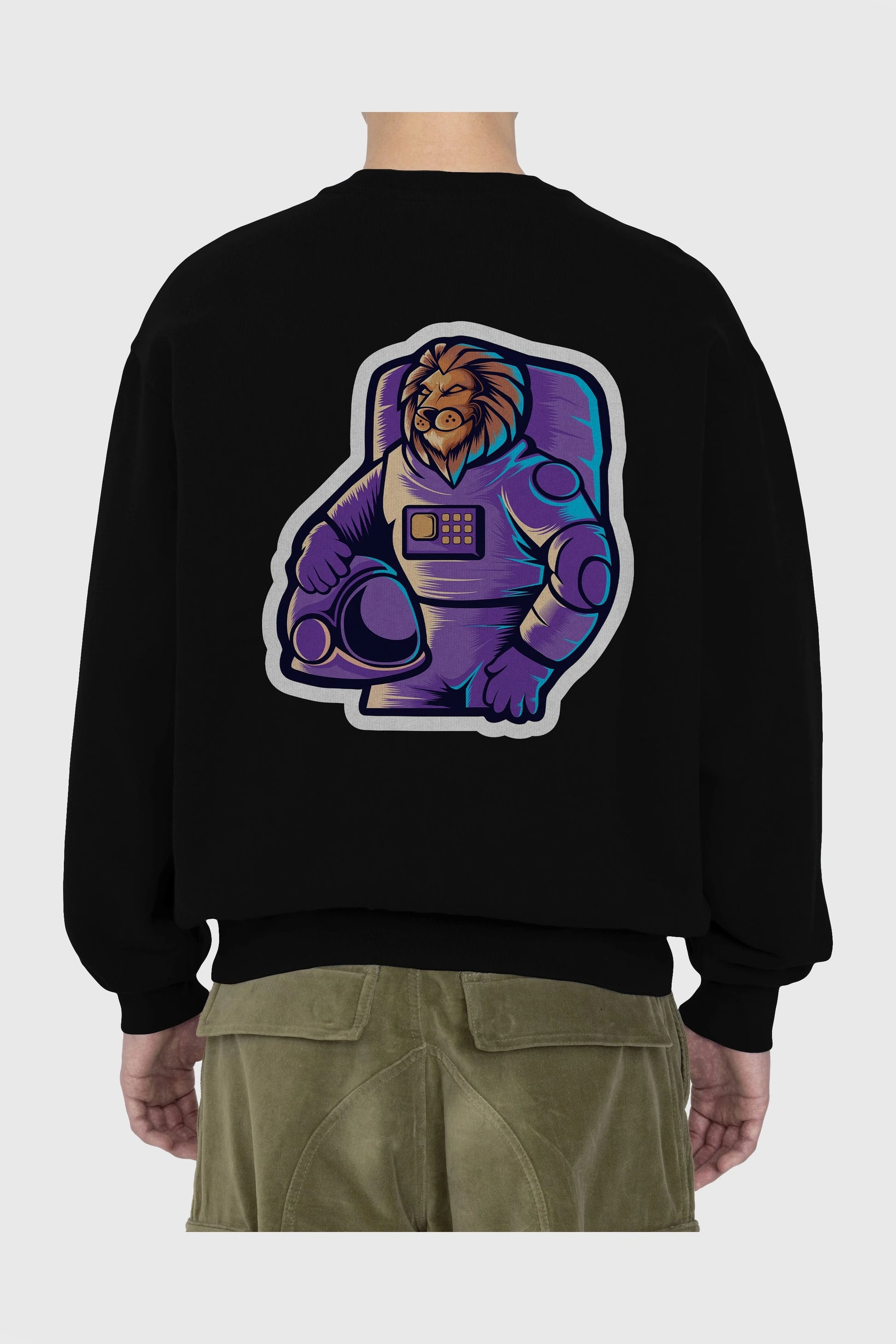 Astroking Sticker Arka Baskılı Oversize Sweatshirt Erkek Kadın Unisex