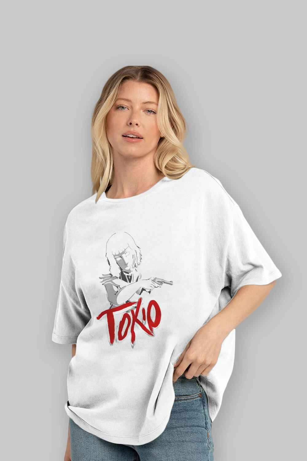 La Casa De Papel (10) Ön Baskılı Oversize t-shirt Erkek Kadın Unisex %100 Pamuk Bisiklet Yaka tişort