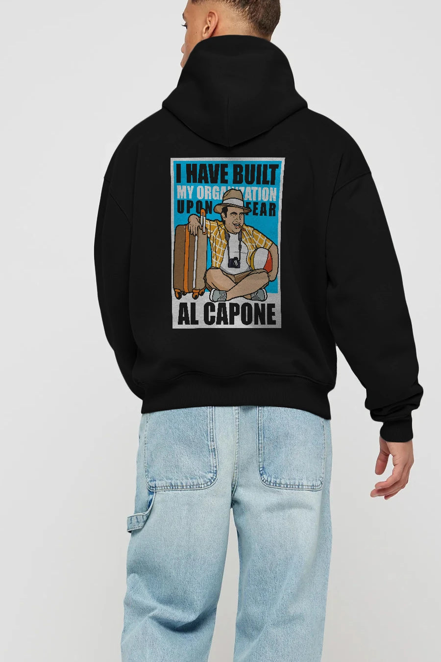 Al Capone Holiday Arka Baskılı Hoodie Oversize Kapüşonlu Sweatshirt Erkek Kadın Unisex