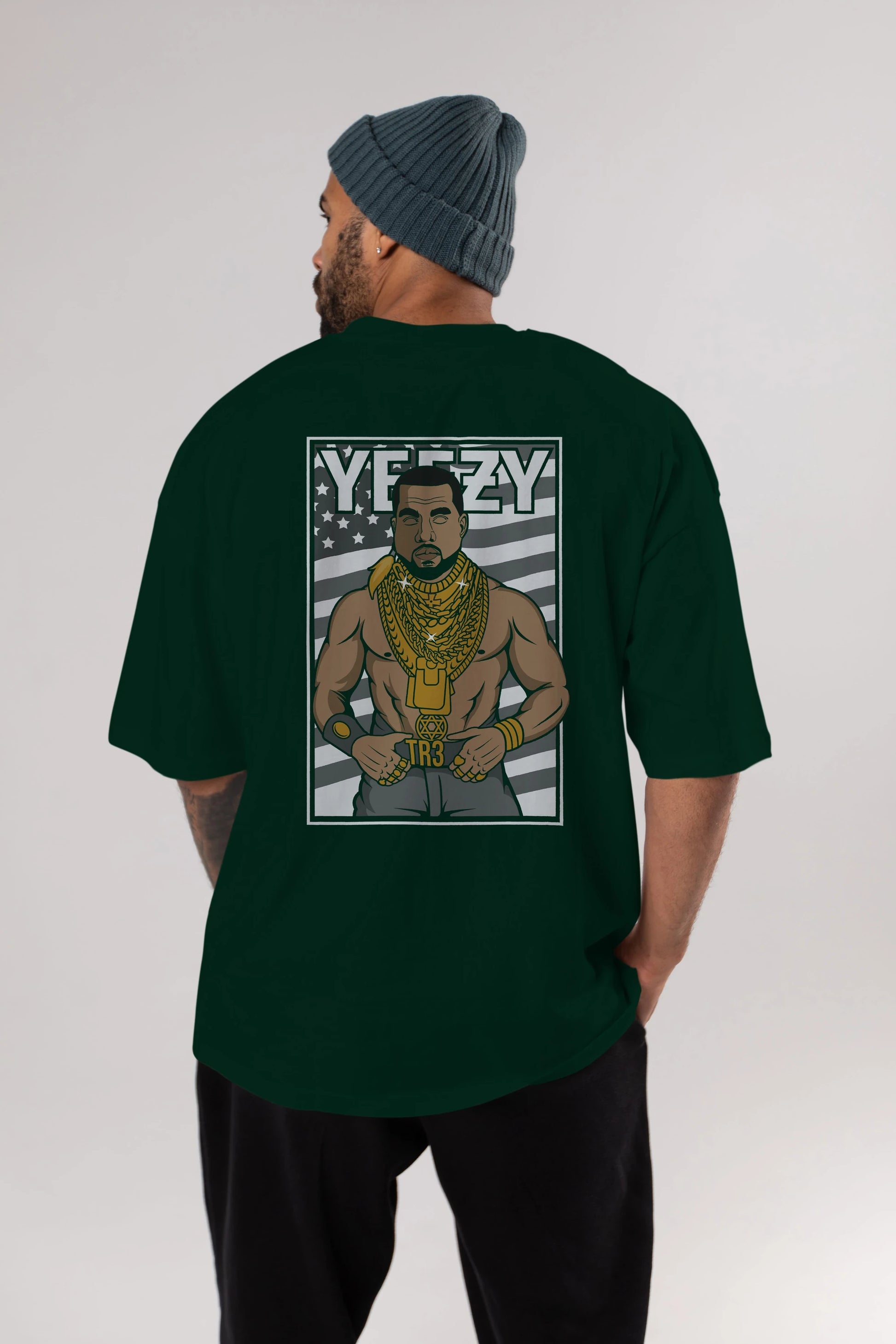 Mr.T Arka Baskılı Oversize t-shirt Erkek Kadın Unisex %100 Pamuk tişort