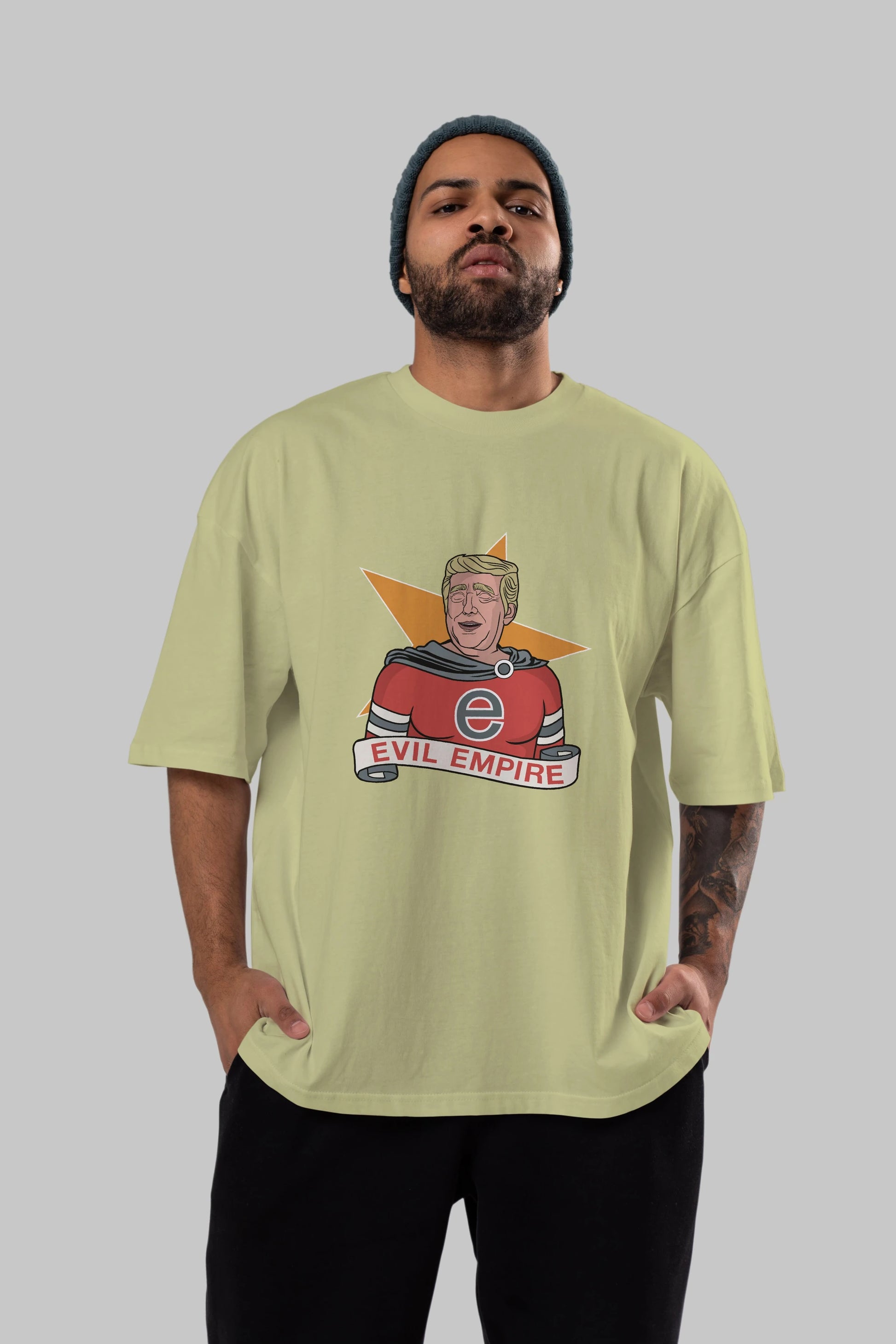 Evil Empire Trump Ön Baskılı Oversize t-shirt Erkek Kadın Unisex %100 Pamuk tişort
