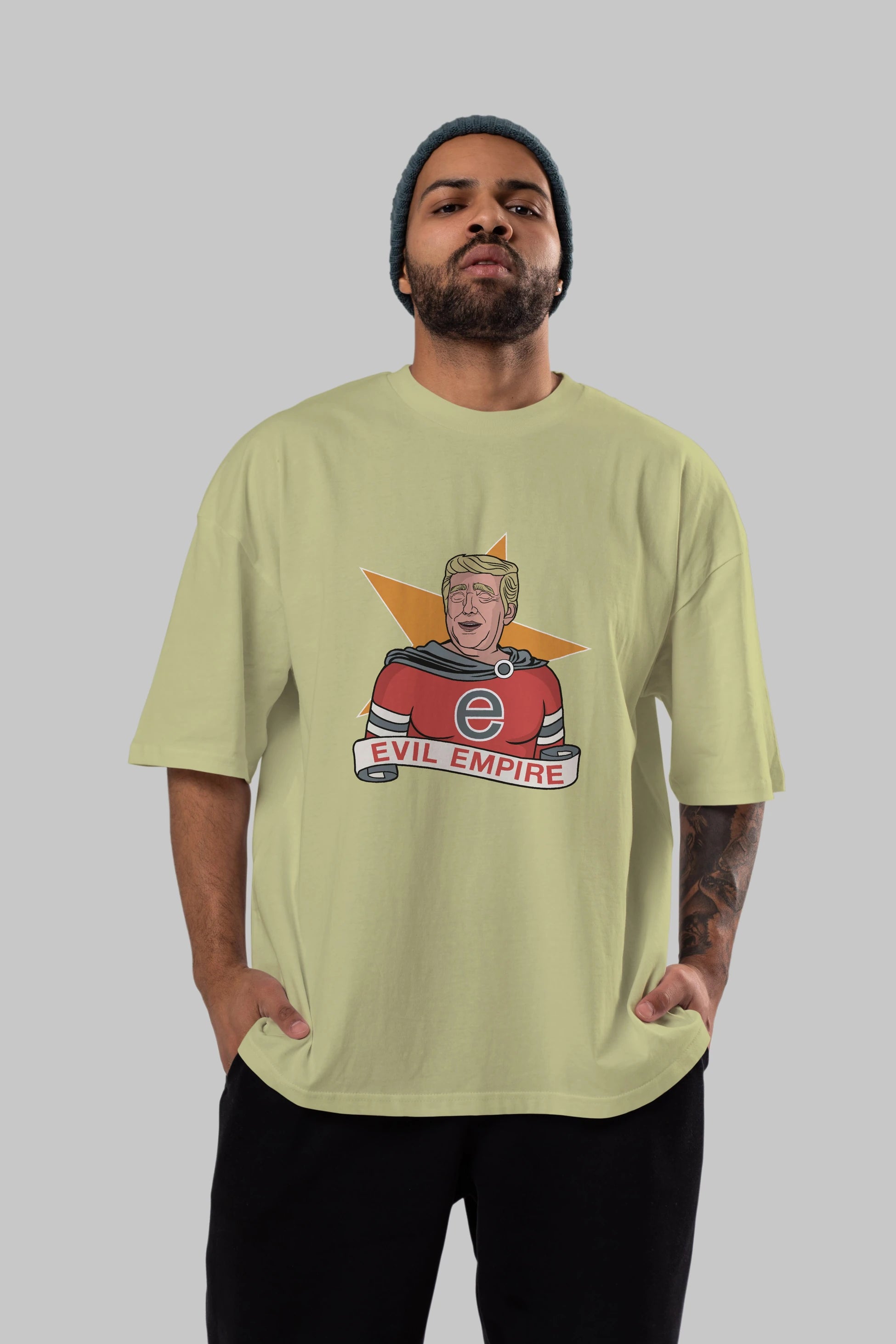 Evil Empire Trump Ön Baskılı Oversize t-shirt Erkek Kadın Unisex %100 Pamuk tişort