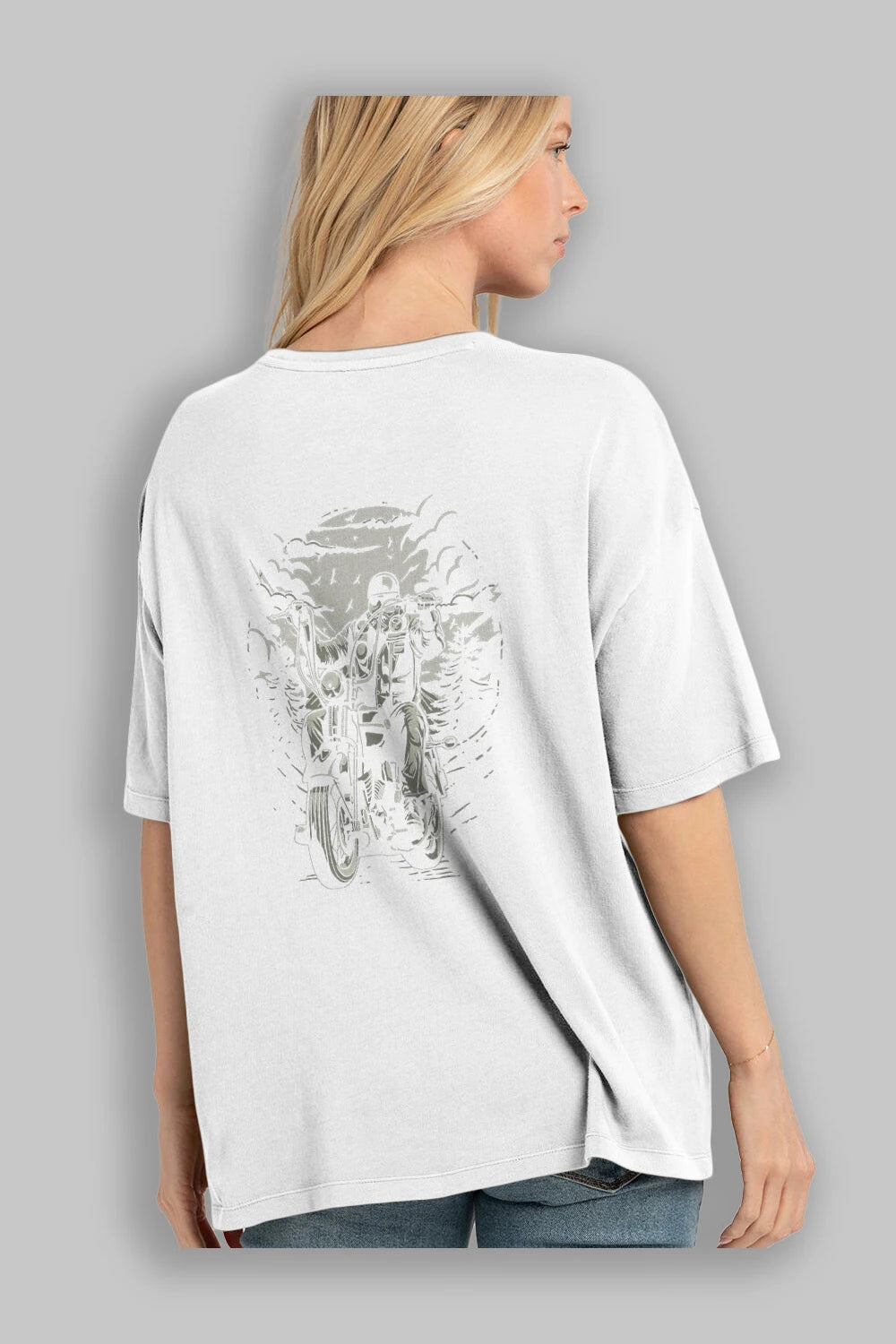 Live To Ride Arka Baskılı Oversize t-shirt Erkek Kadın Unisex %100 Pamuk