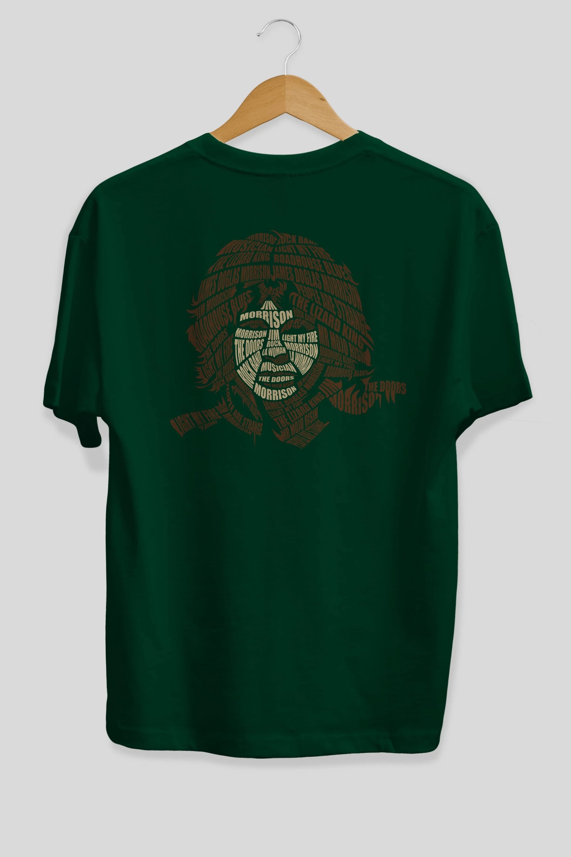 Jim Morrison Calligram Arka Baskılı Oversize t-shirt %100 pamuk Erkek Kadın Unisex