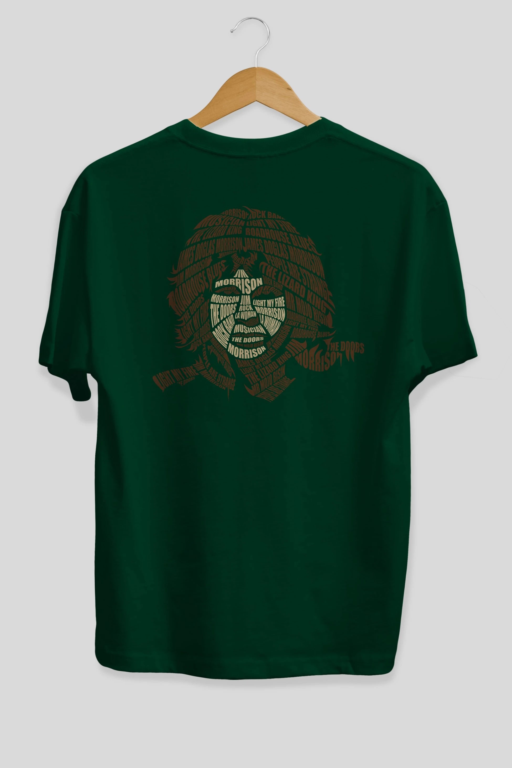Jim Morrison Calligram Arka Baskılı Oversize t-shirt %100 pamuk Erkek Kadın Unisex