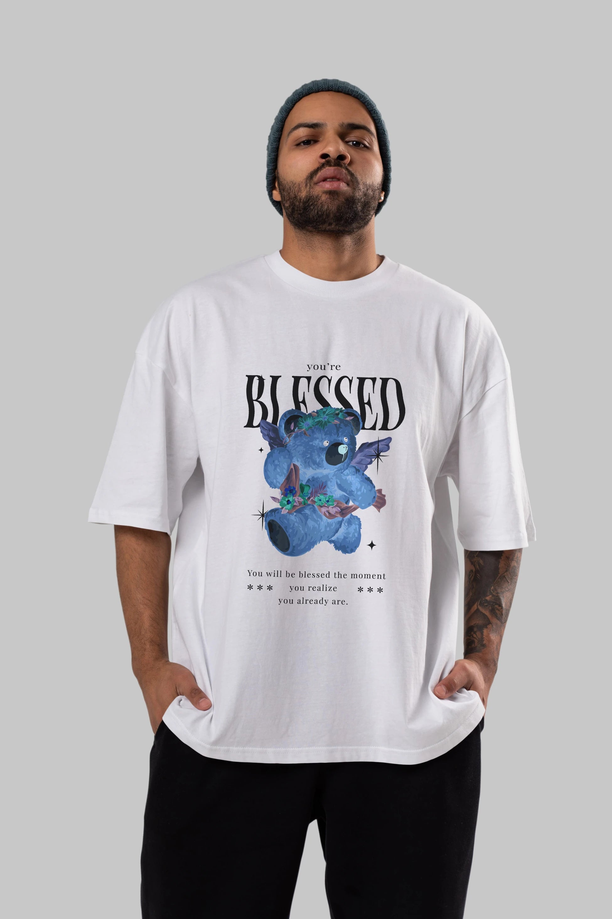 You are Blessed Bear Ön Baskılı Oversize t-shirt Erkek Kadın Unisex