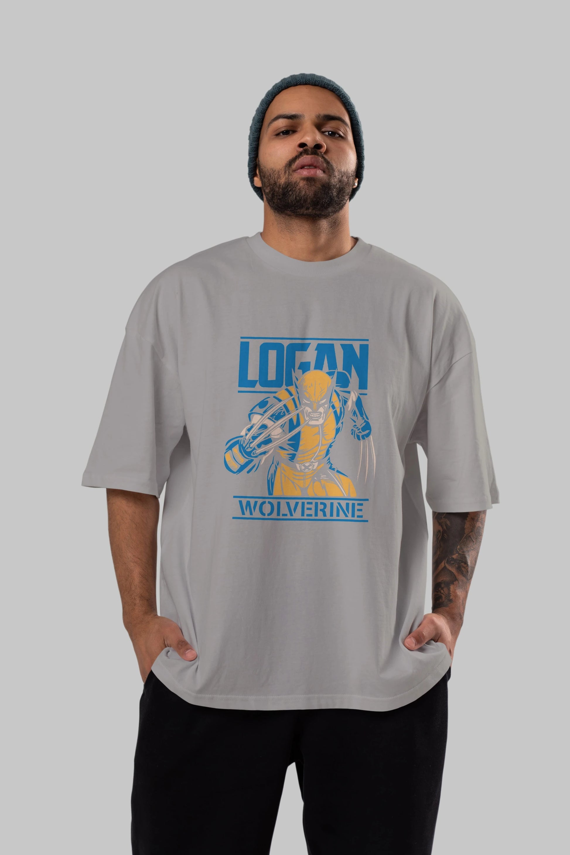 Wolverine Logan Ön Baskılı Oversize t-shirt Erkek Kadın Unisex %100 Pamuk Bisiklet Yaka tişort