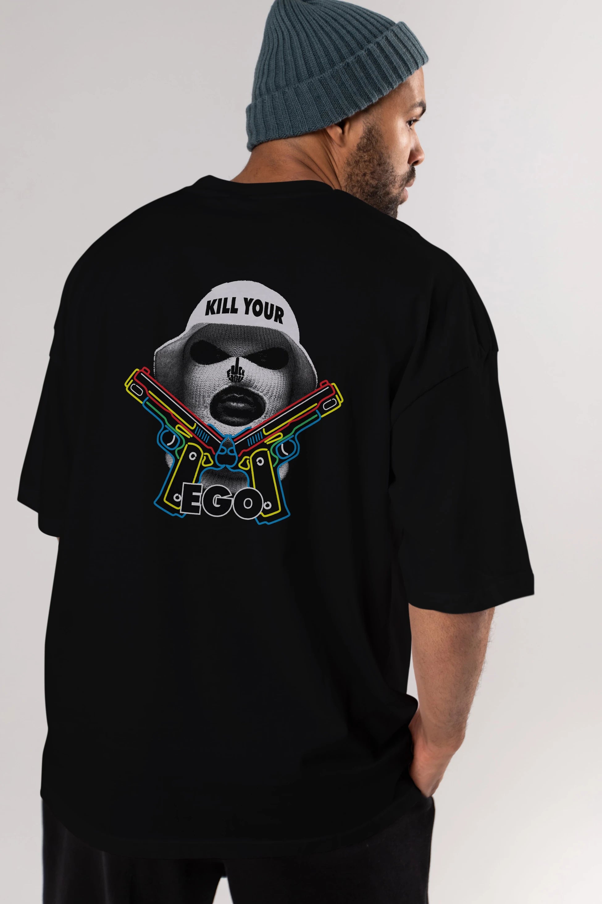 Kill Your Ego Arka Baskılı Oversize t-shirt Erkek Kadın Unisex