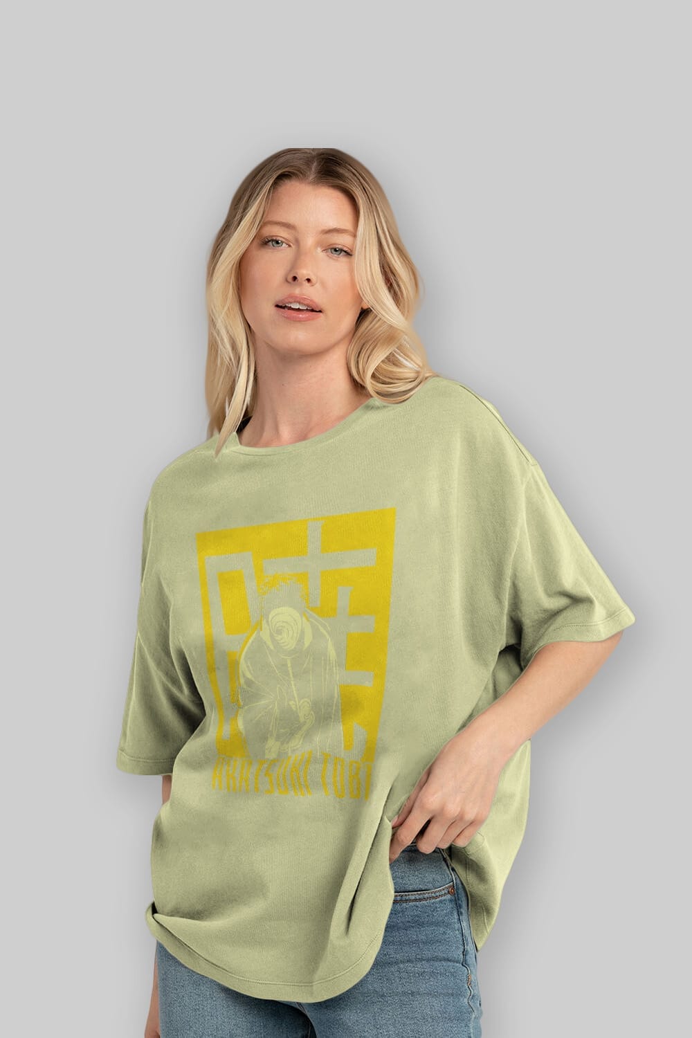 AKATSUKI OBITO NARUTO Anime Ön Baskılı Oversize t-shirt %100 pamuk Erkek Kadın Unisex