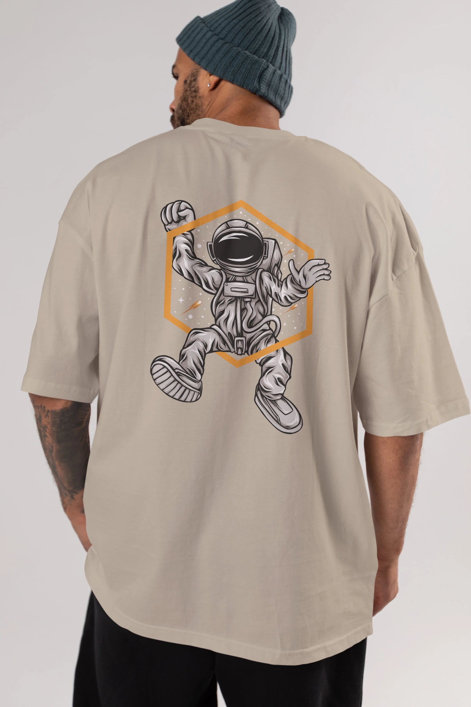 Astrofun Arka Baskılı Oversize t-shirt Erkek Kadın Unisex