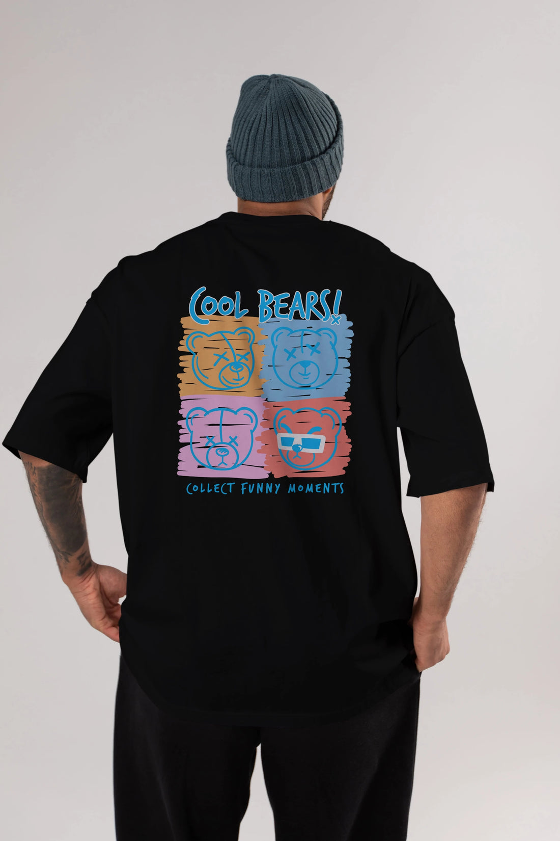 Cool Bears Arka Baskılı Oversize t-shirt Erkek Kadın Unisex