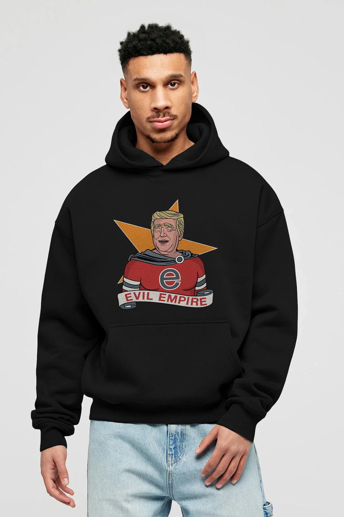 Evil Empire Trump Ön Baskılı Hoodie Oversize Kapüşonlu Sweatshirt Erkek Kadın Unisex