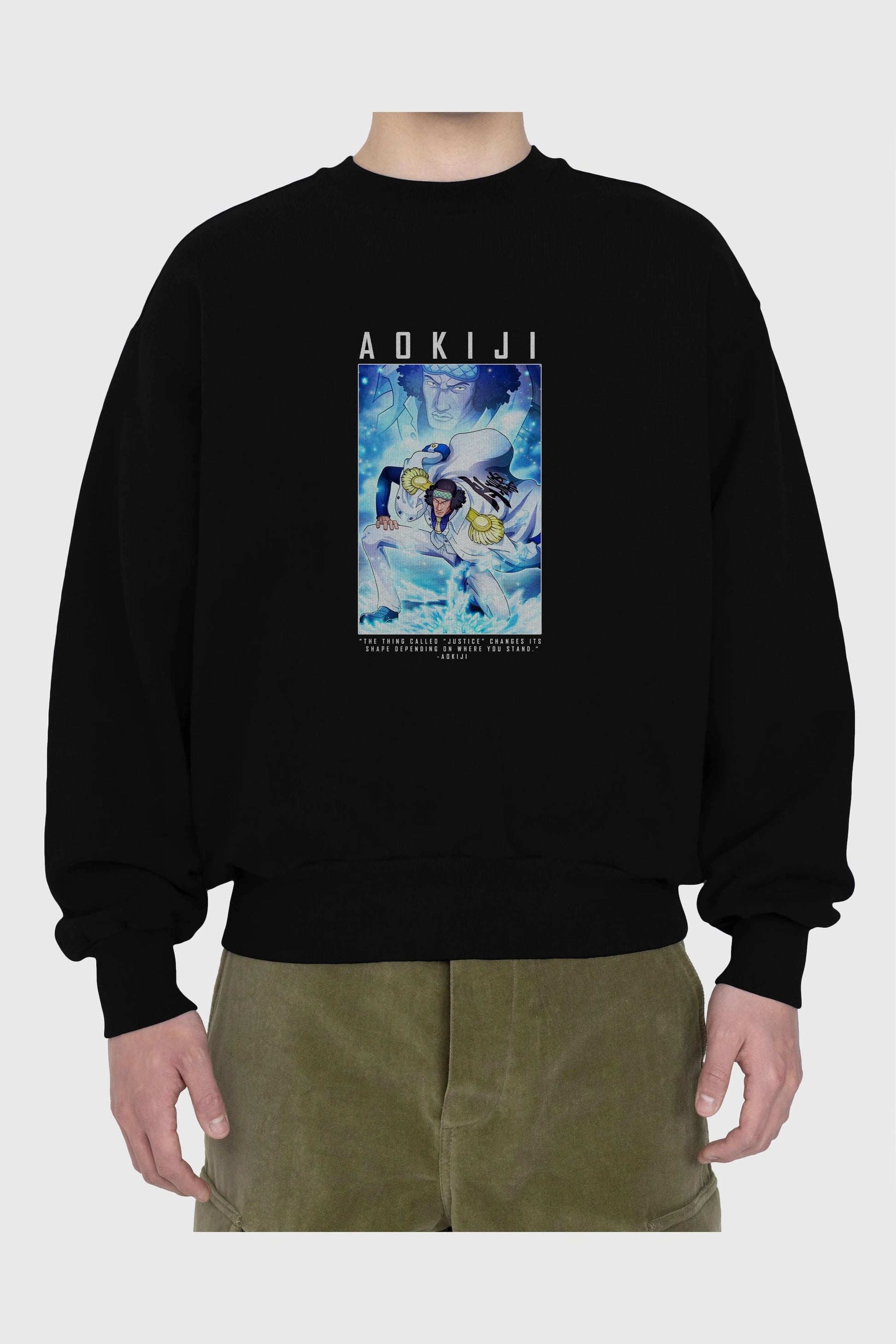 Kuzan Ön Baskılı Anime Oversize Sweatshirt Erkek Kadın Unisex