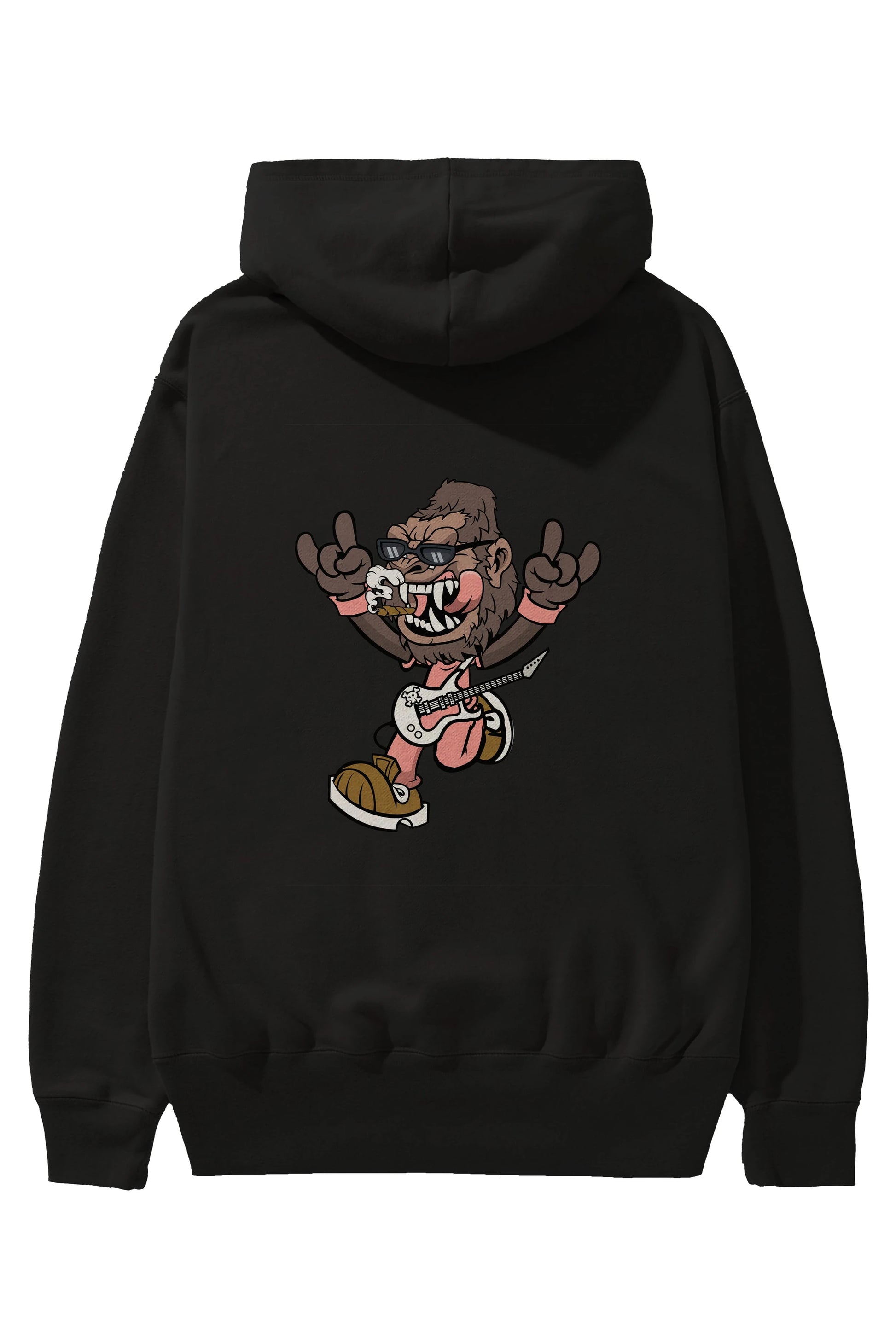 Gorilla Metal Arka Baskılı Hoodie Oversize Kapüşonlu Sweatshirt Erkek Kadın Unisex