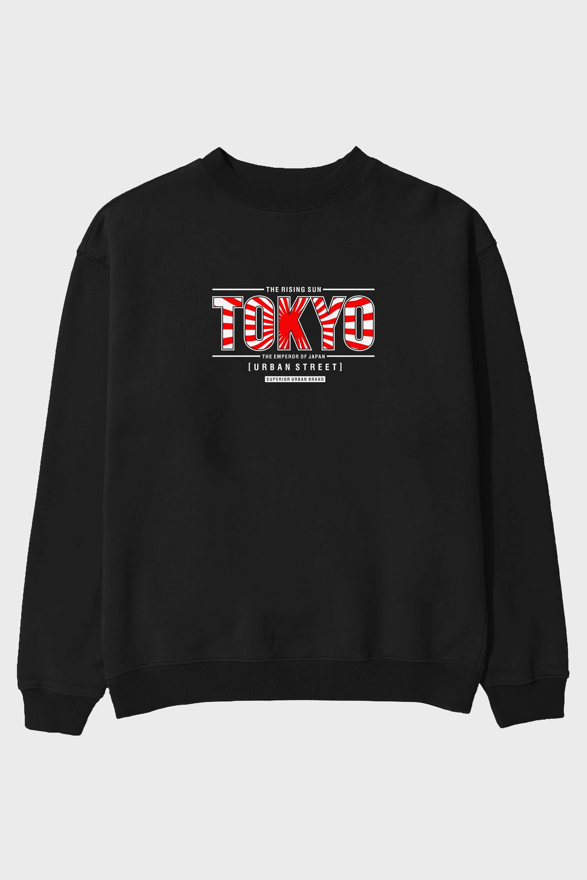 Tokyo Ön Baskılı Oversize Sweatshirt Erkek Kadın Unisex