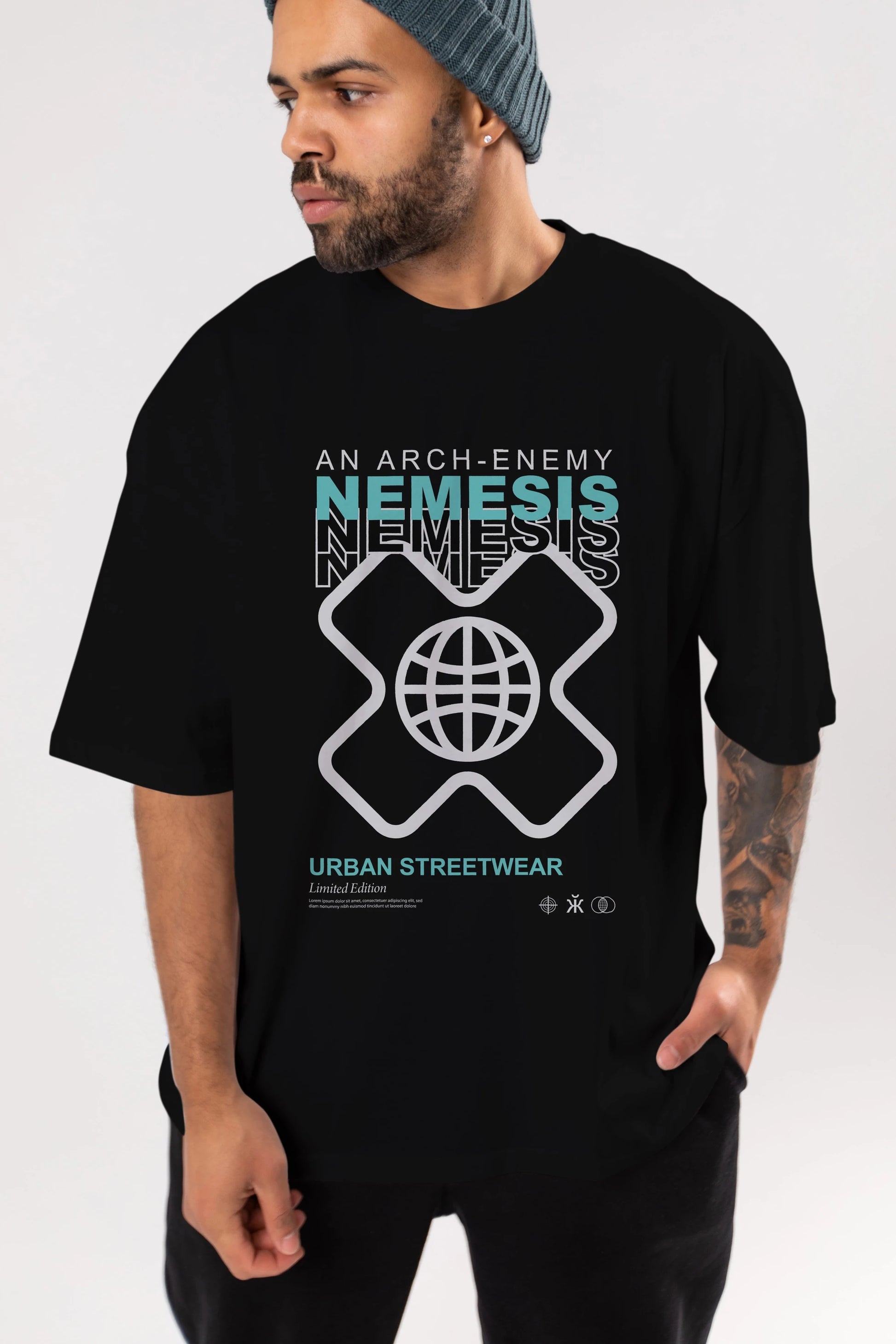 Nemesis Urban Ön Baskılı Oversize t-shirt Erkek Kadın Unisex
