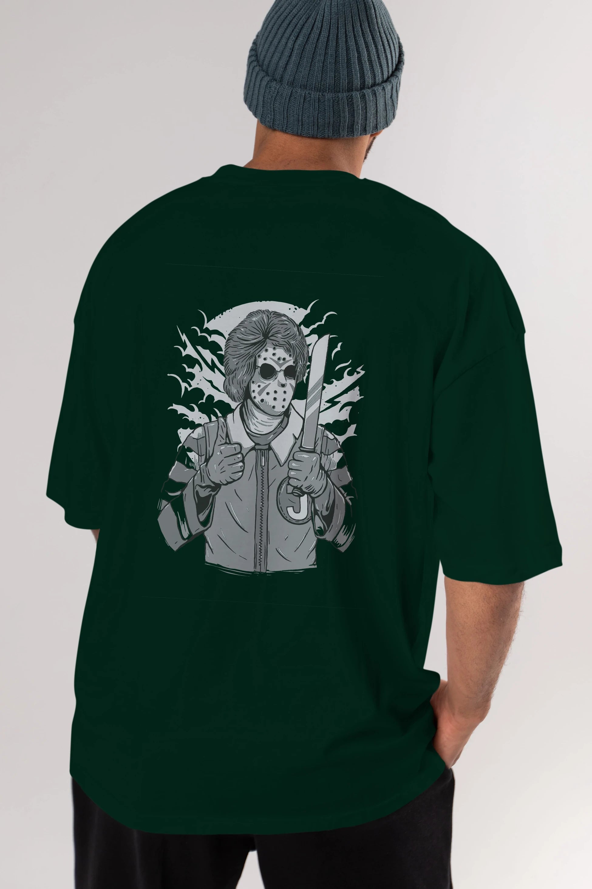 Clown Killer Arka Baskılı Oversize t-shirt Erkek Kadın Unisex %100 Pamuk