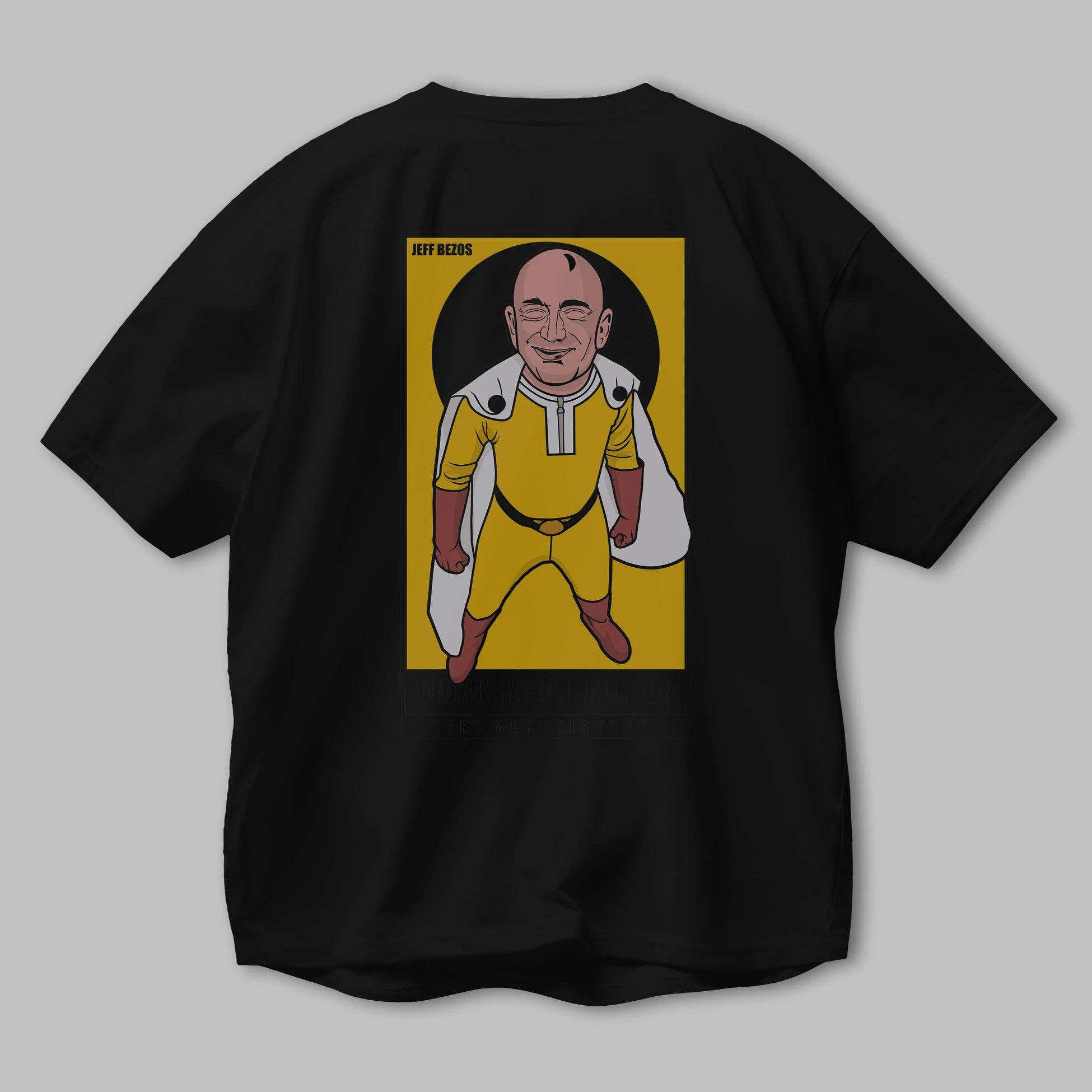 Jeff Bezos Saitama Arka Baskılı Oversize t-shirt Erkek Kadın Unisex %100 Pamuk tişort