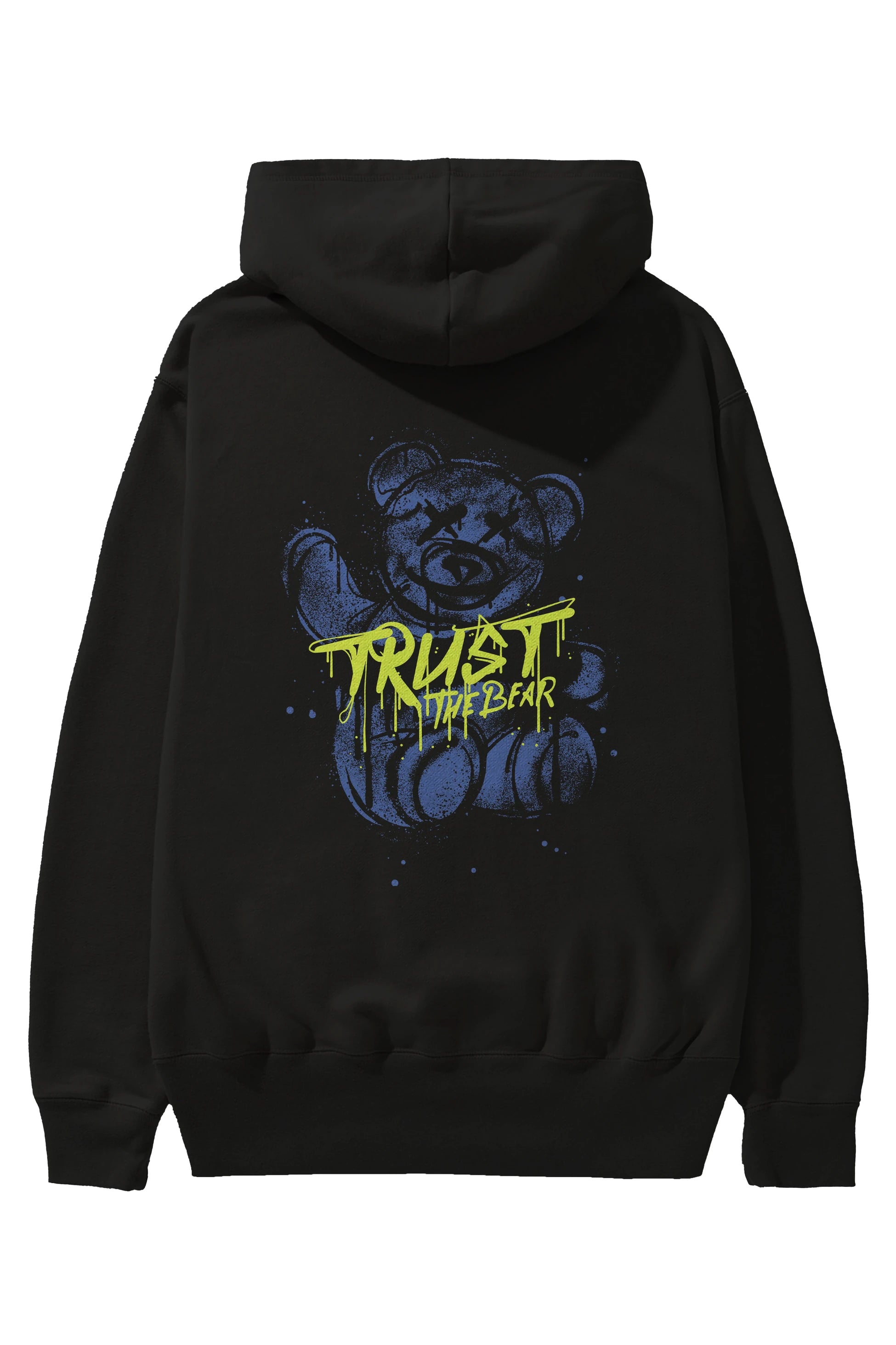 Trust The Bear 4 Arka Baskılı Hoodie Oversize Kapüşonlu Sweatshirt Erkek Kadın Unisex
