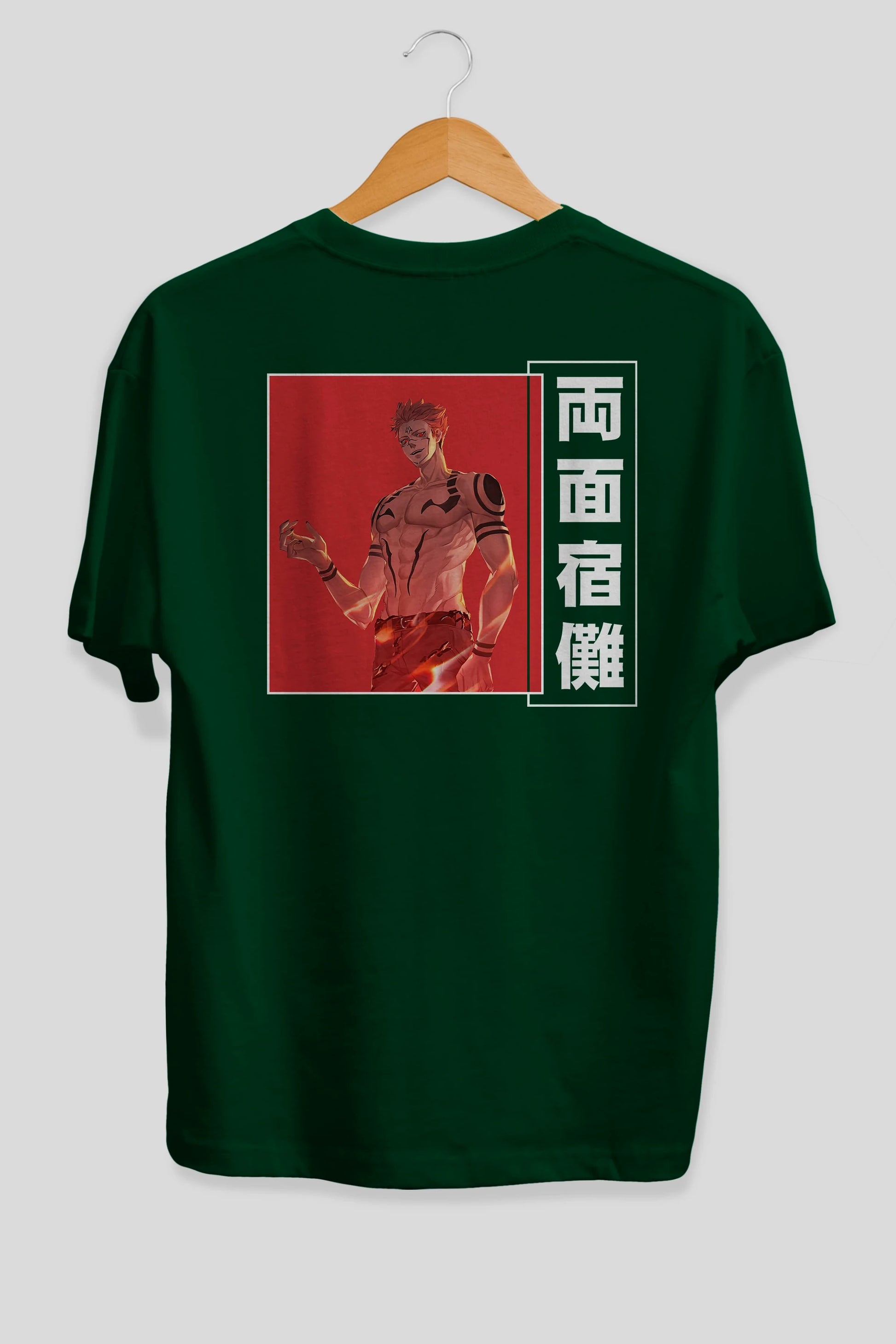 Sukuna Ryoumen 3 Anime Arka Baskılı Oversize t-shirt Erkek Kadın Unisex