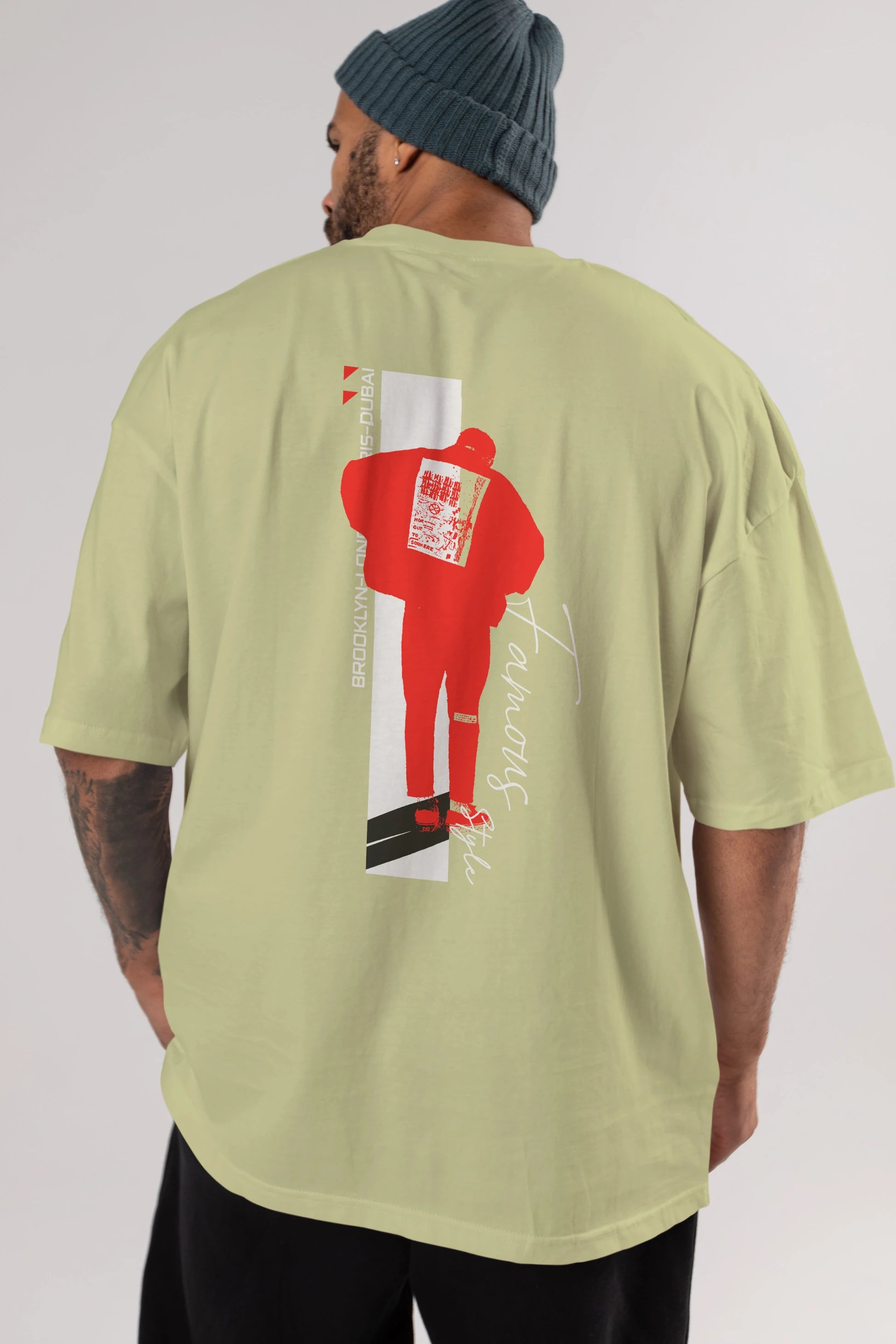 Brooklyn Style Arka Baskılı Oversize t-shirt Erkek Kadın Unisex