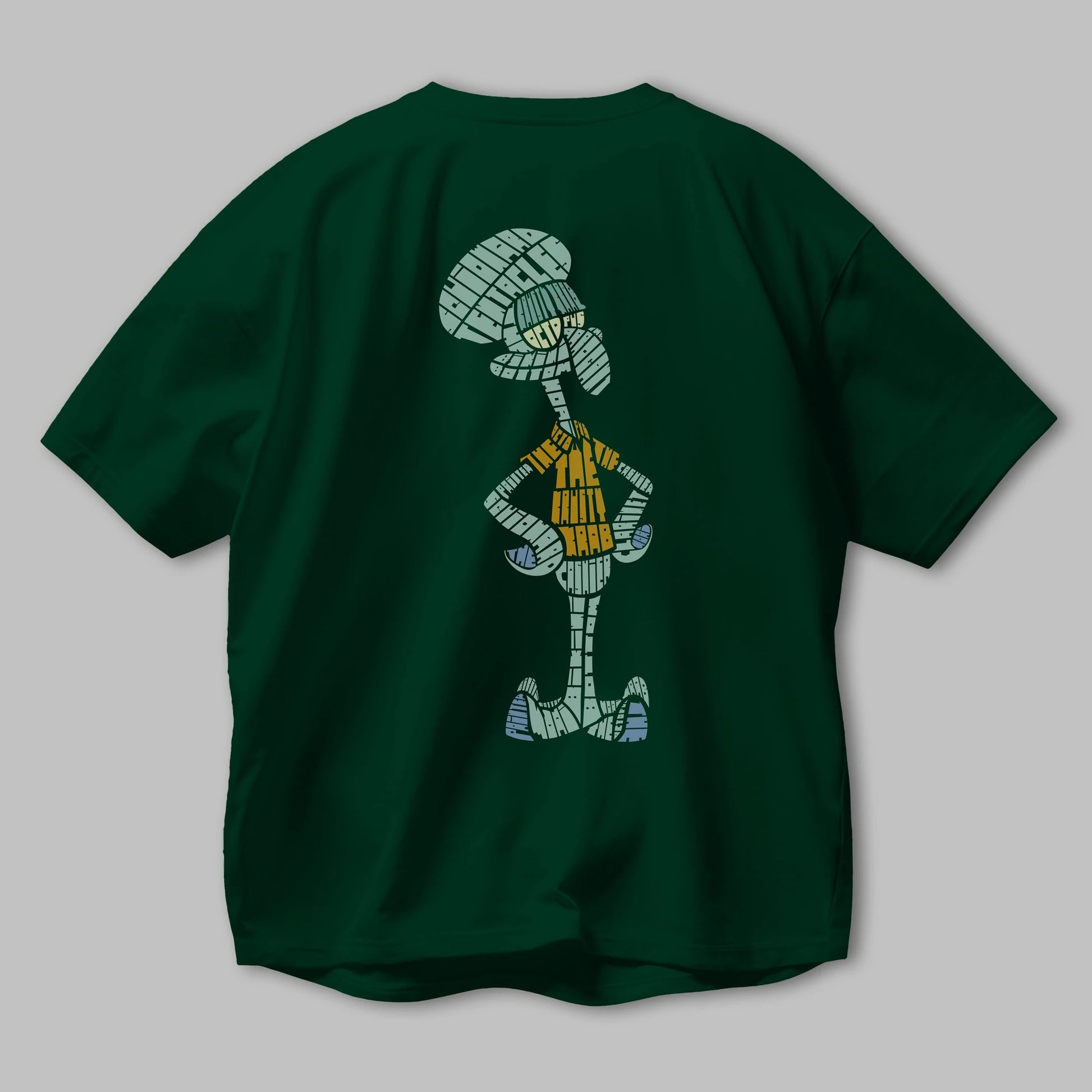 Squidward Arka Baskılı Oversize t-shirt %100 pamuk Erkek Kadın Unisex