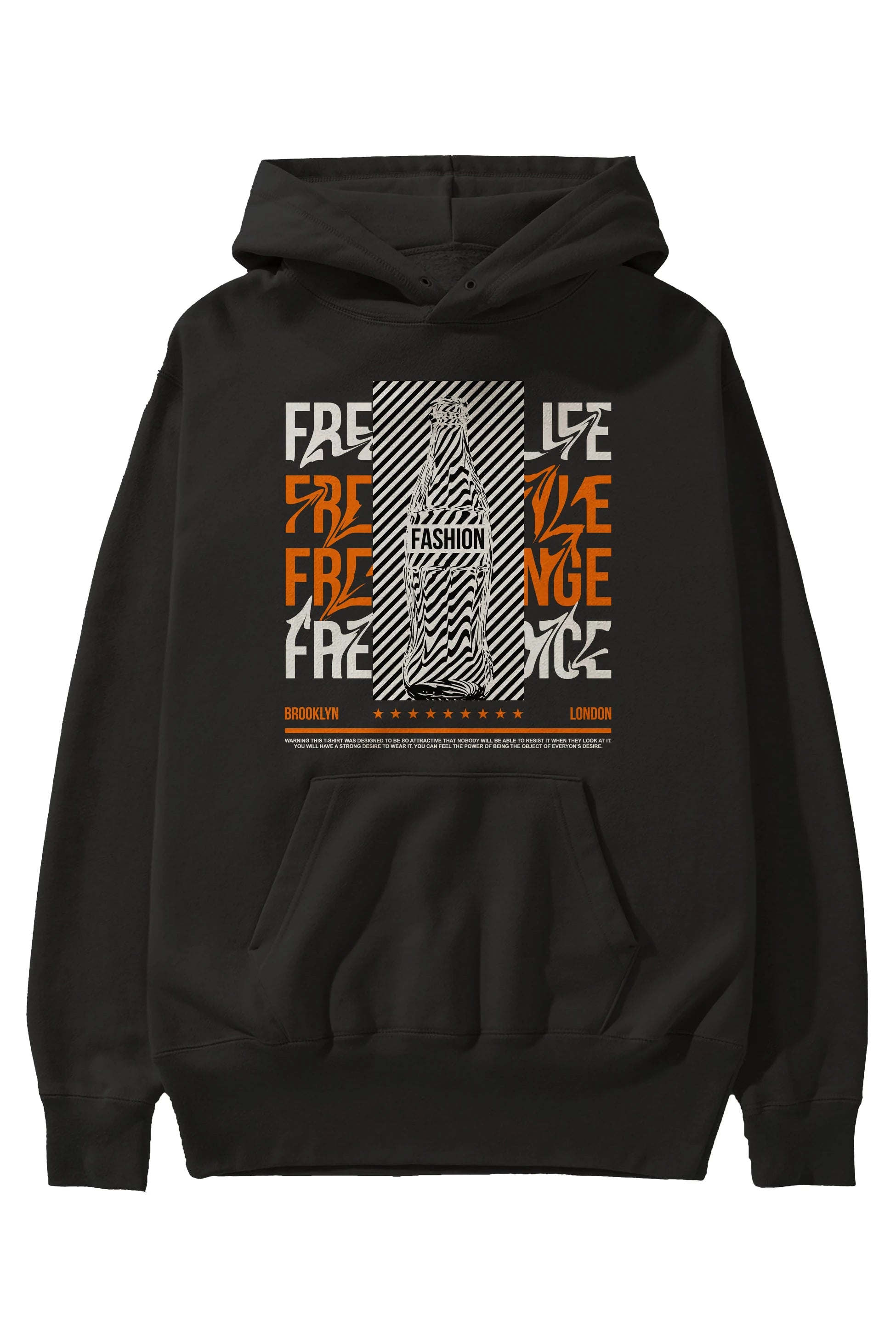 Freedom Life Ön Baskılı Hoodie Oversize Kapüşonlu Sweatshirt Erkek Kadın Unisex