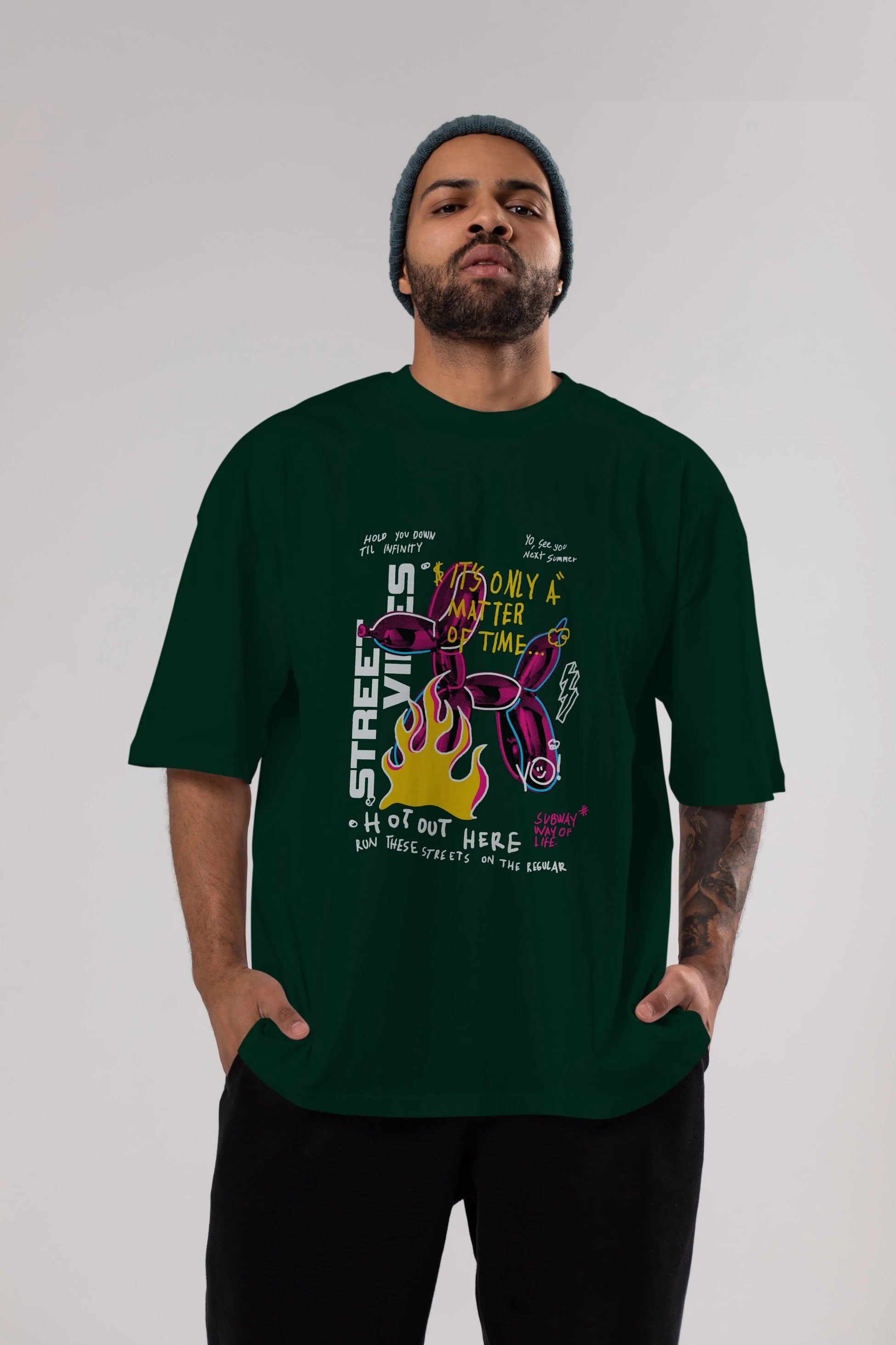 Street Vibes Ön Baskılı Oversize t-shirt Erkek Kadın Unisex