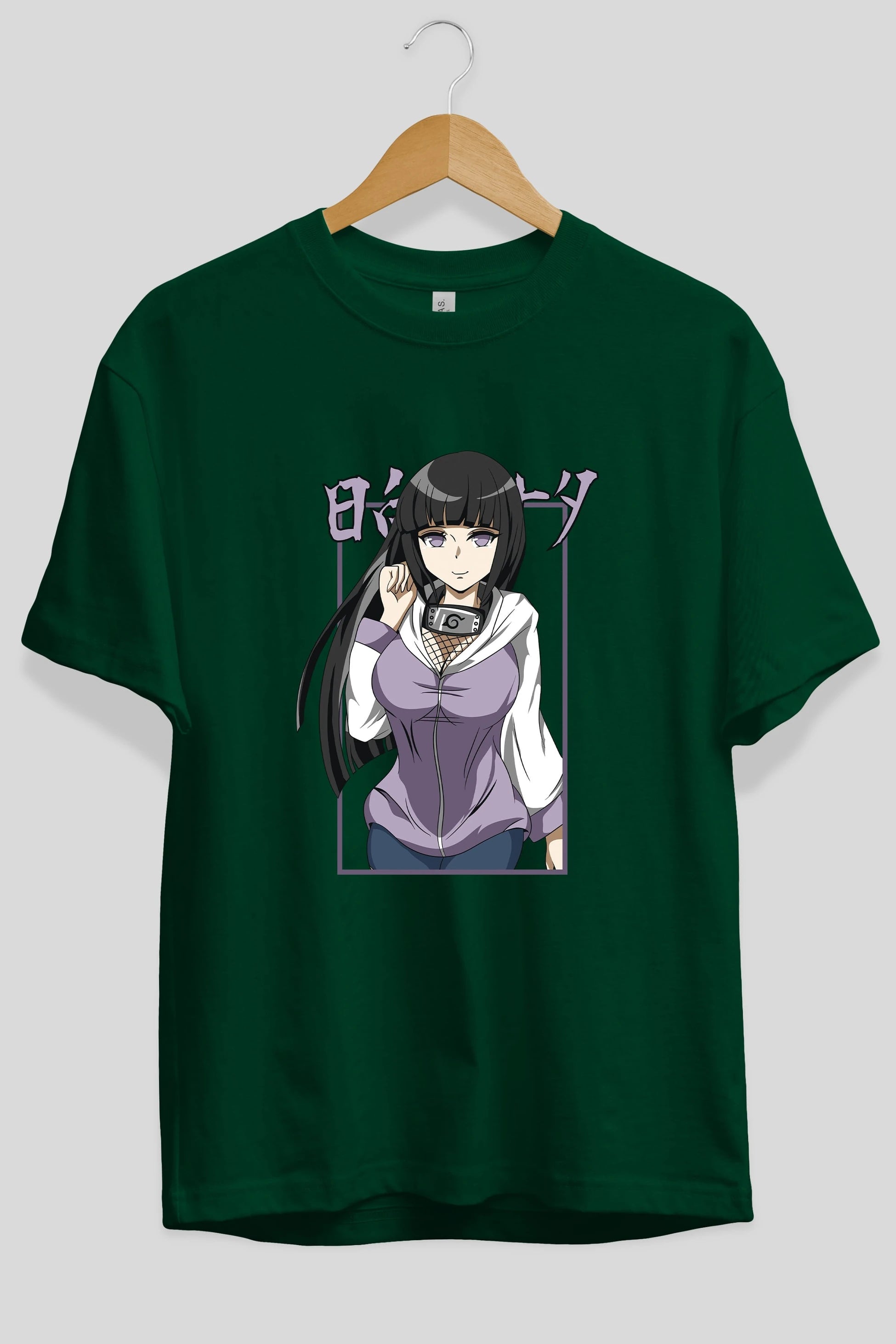 Hinata NARUTO Anime Ön Baskılı Oversize t-shirt %100 pamuk Erkek Kadın Unisex