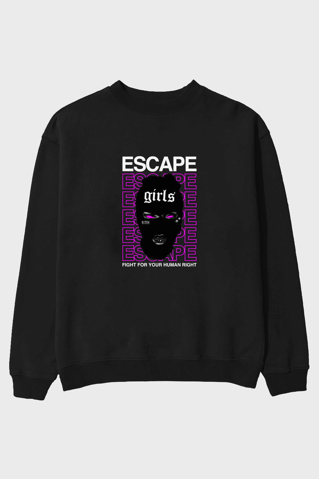 Escape Girl Ön Baskılı Oversize Sweatshirt Erkek Kadın Unisex
