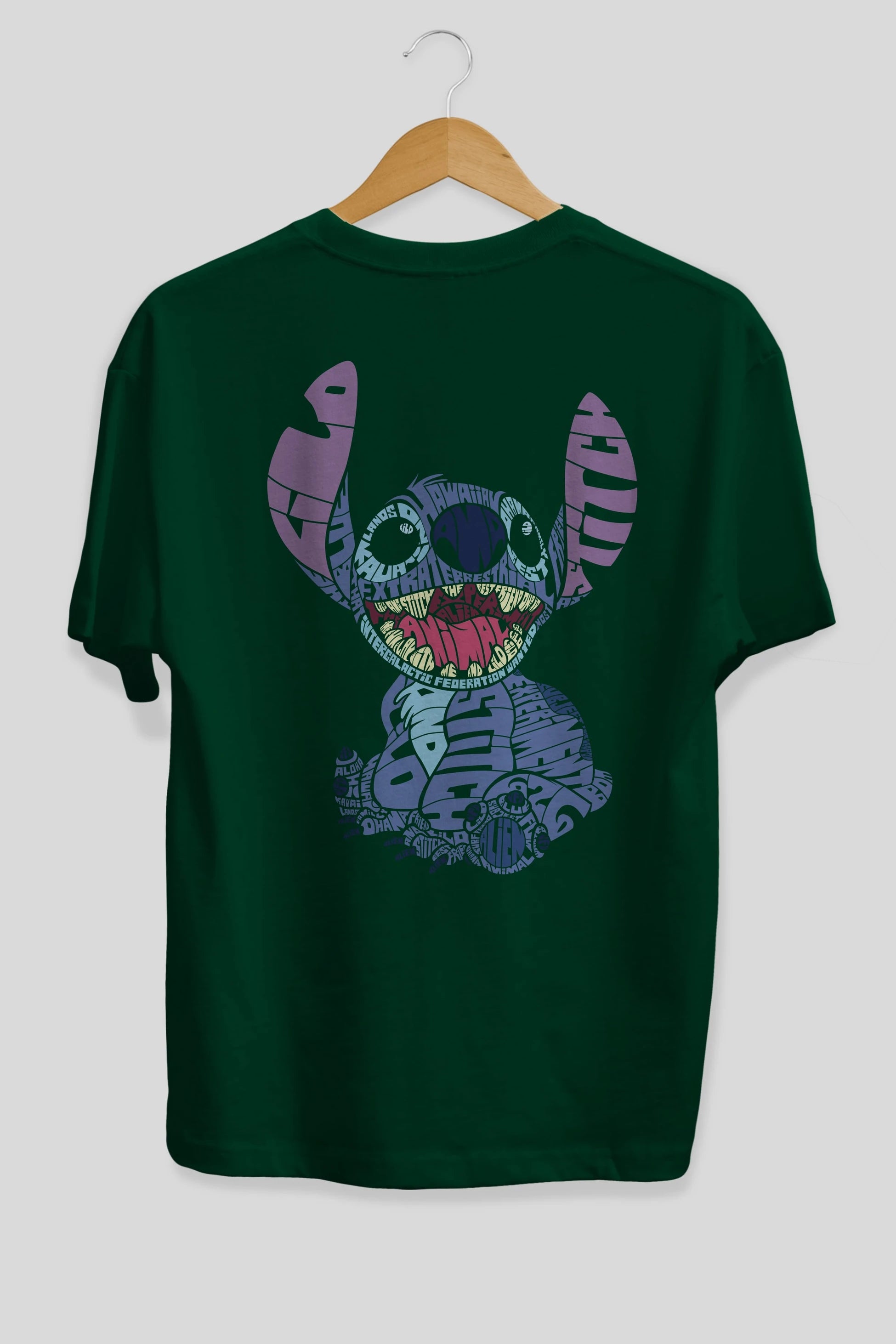 Stitch Arka Baskılı Oversize t-shirt %100 pamuk Erkek Kadın Unisex