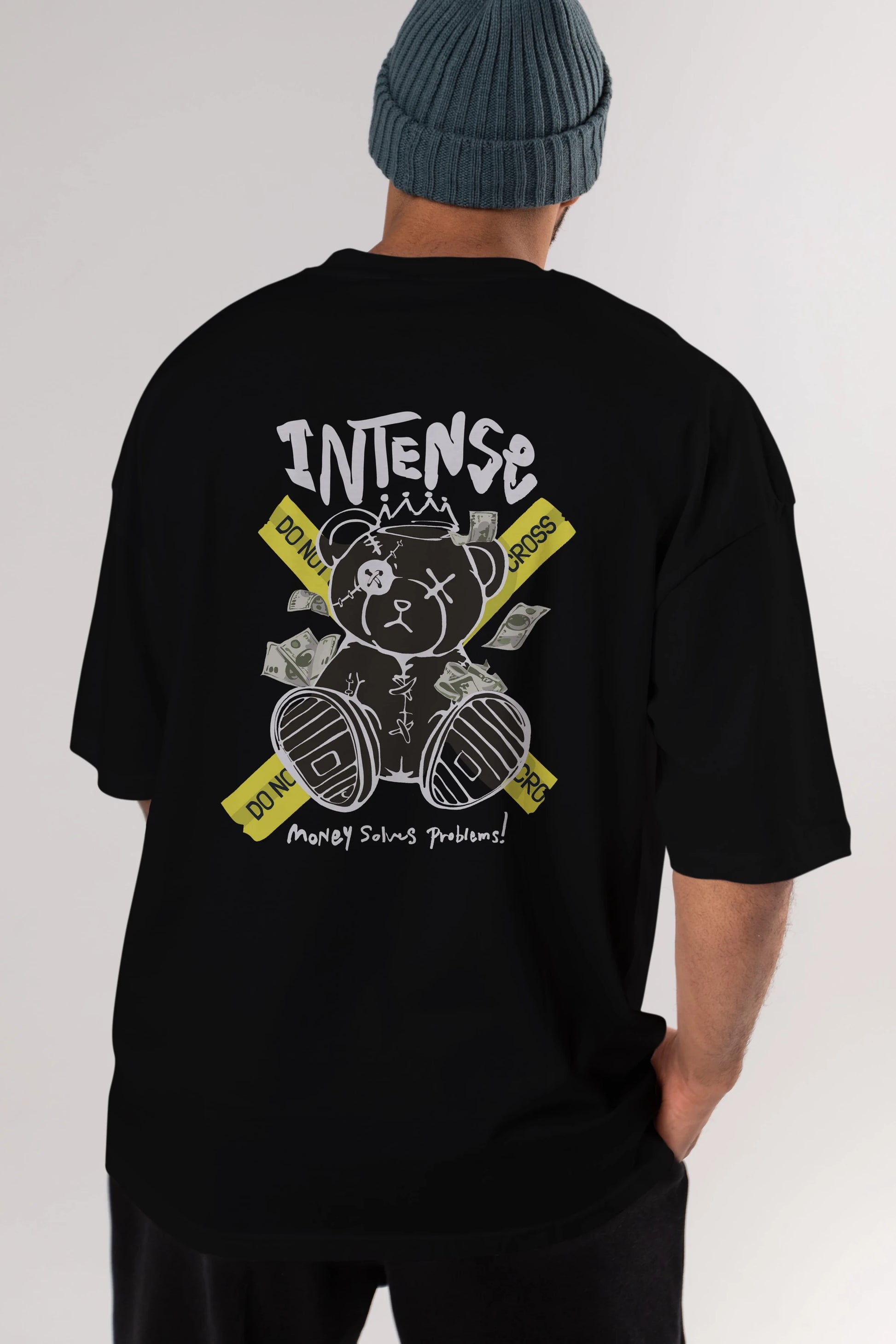 Teddy Bear intense Arka Baskılı Oversize t-shirt Erkek Kadın Unisex