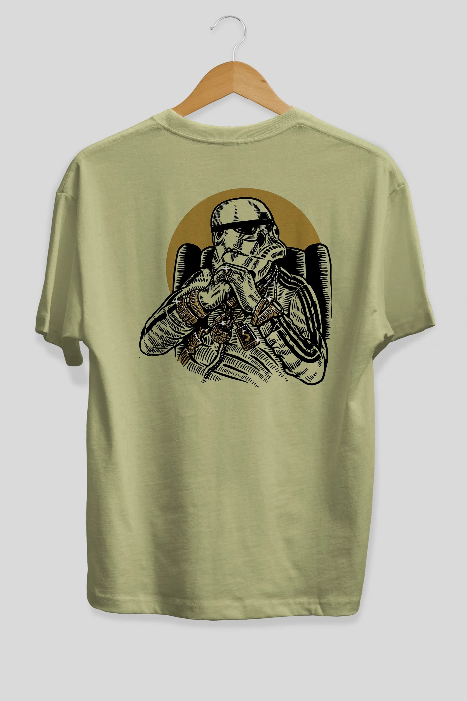 Trooper Dee Jay Arka Baskılı Oversize t-shirt Erkek Kadın Unisex %100 Pamuk