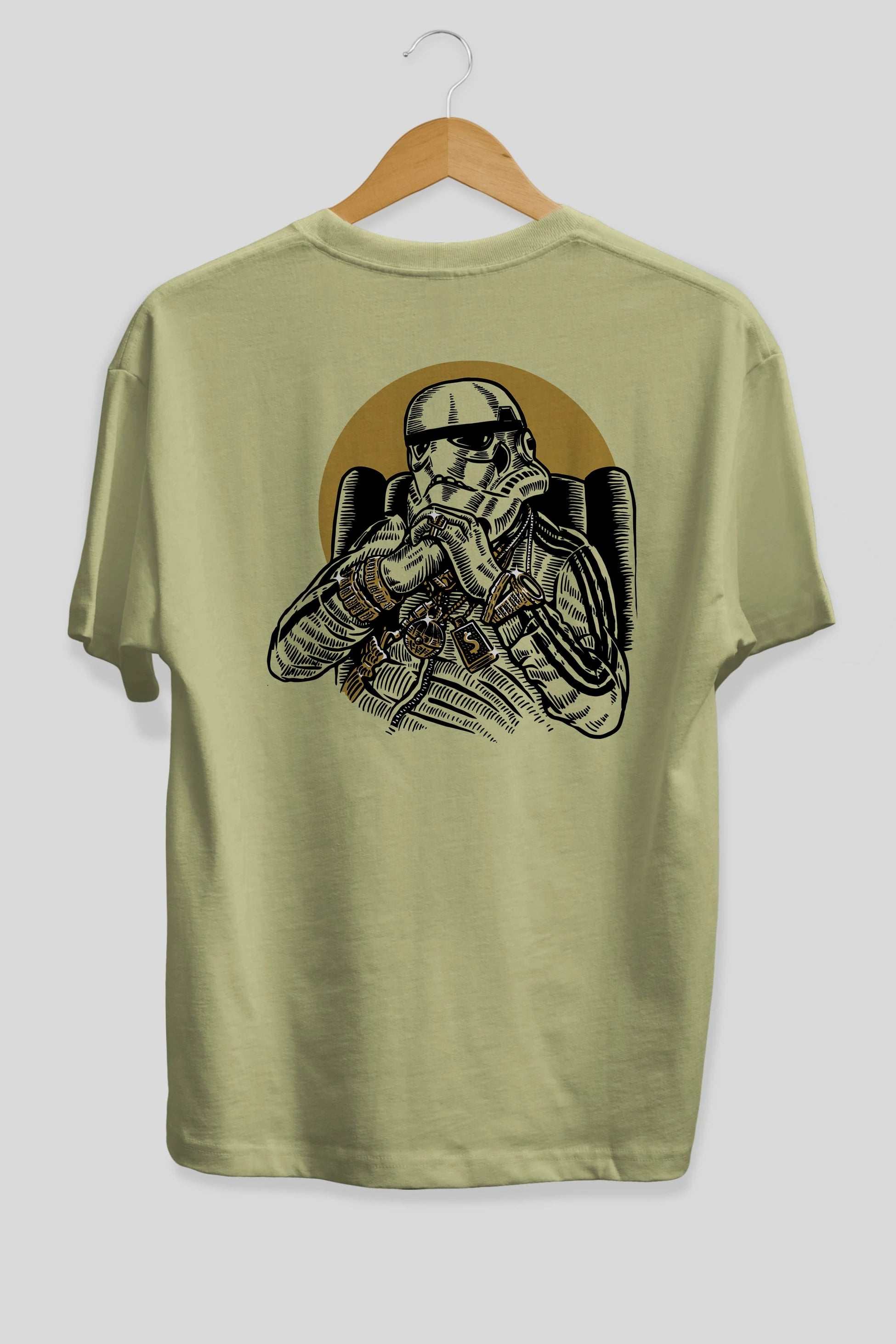 Trooper Dee Jay Arka Baskılı Oversize t-shirt Erkek Kadın Unisex %100 Pamuk