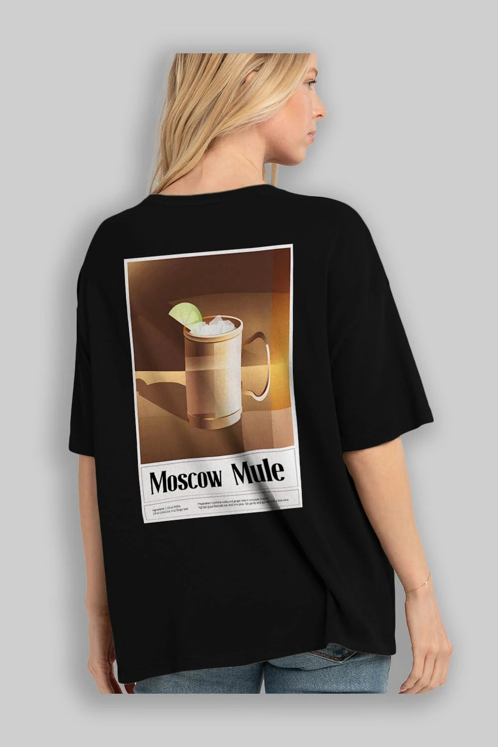 Moscow Mule 3 Arka Baskılı Oversize t-shirt Erkek Kadın Unisex %100 Pamuk Bisiklet Yaka tişort