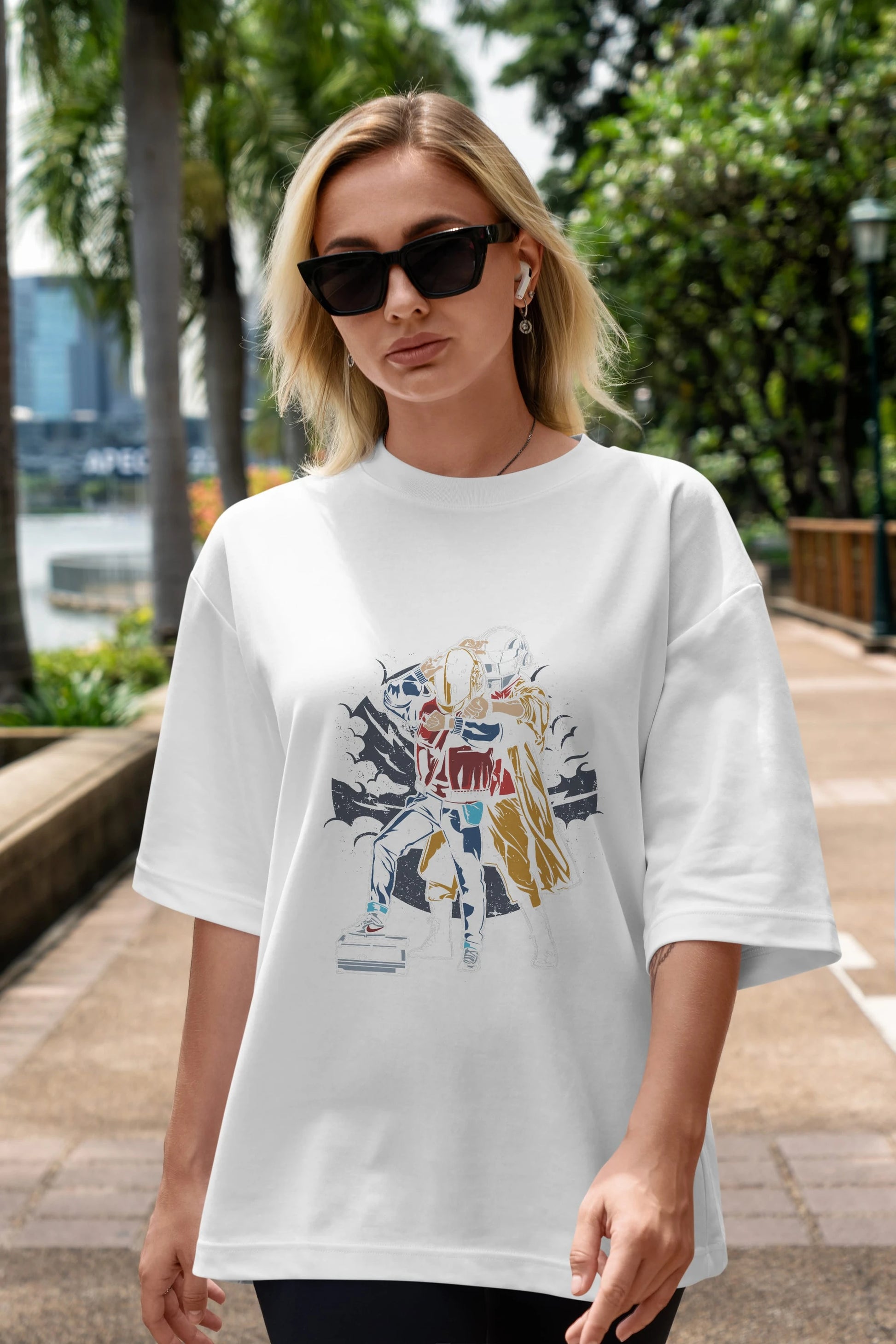 Back To The Beat Ön Baskılı Oversize t-shirt Erkek Kadın Unisex %100 Pamuk tişort