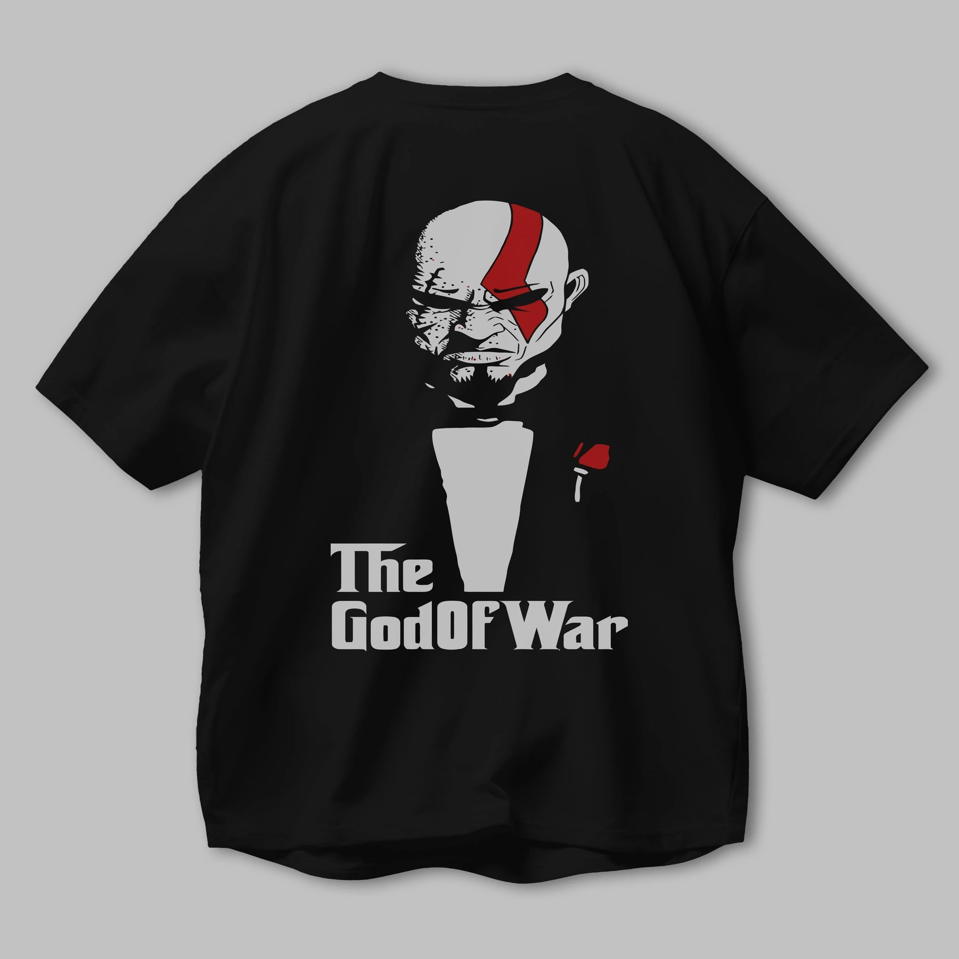 The God of War Arka Baskılı Oversize t-shirt Erkek Kadın Unisex %100 Pamuk Bisiklet Yaka tişort
