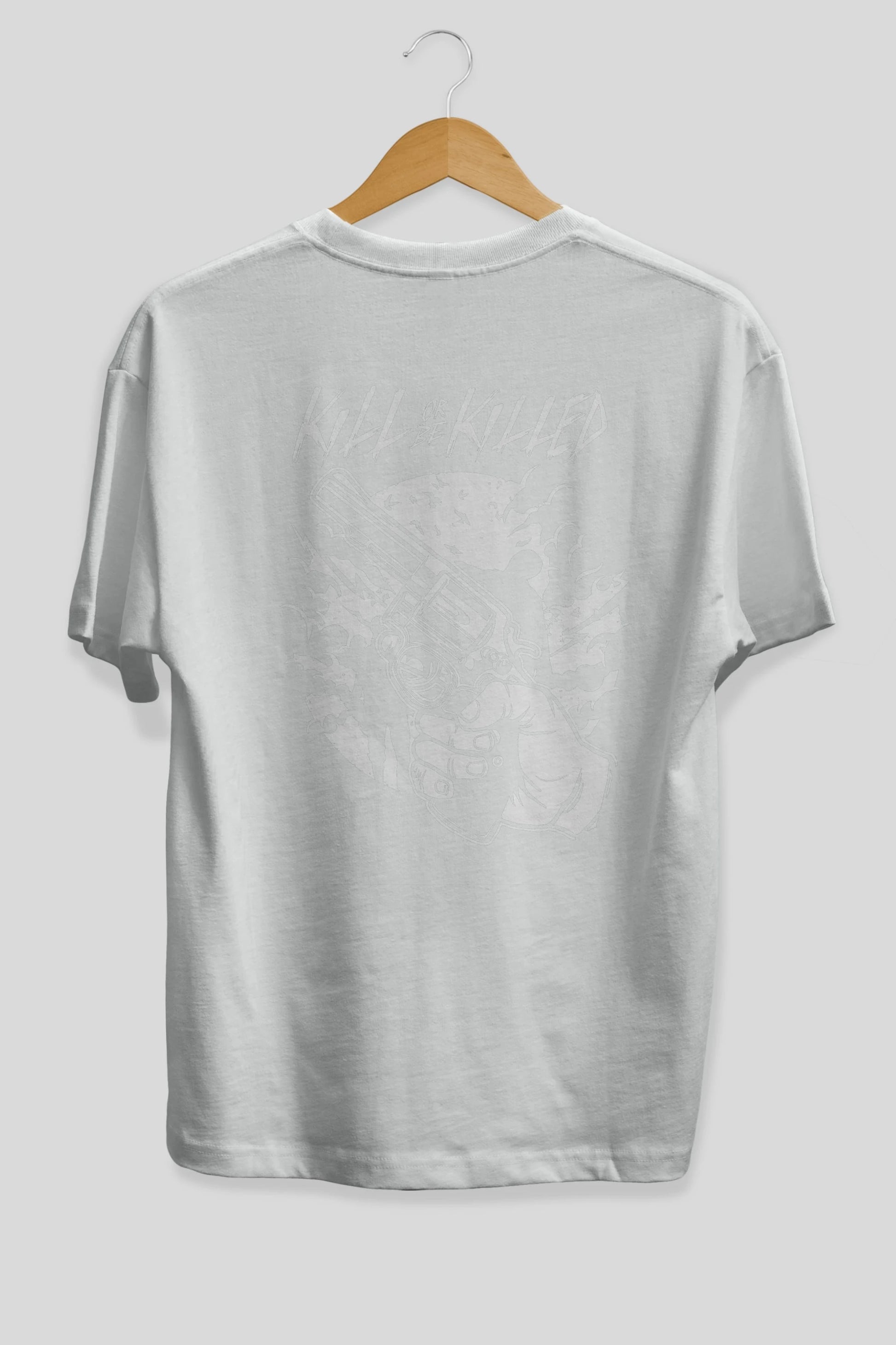 Zombie Shooter Arka Baskılı Oversize t-shirt Erkek Kadın Unisex %100 Pamuk