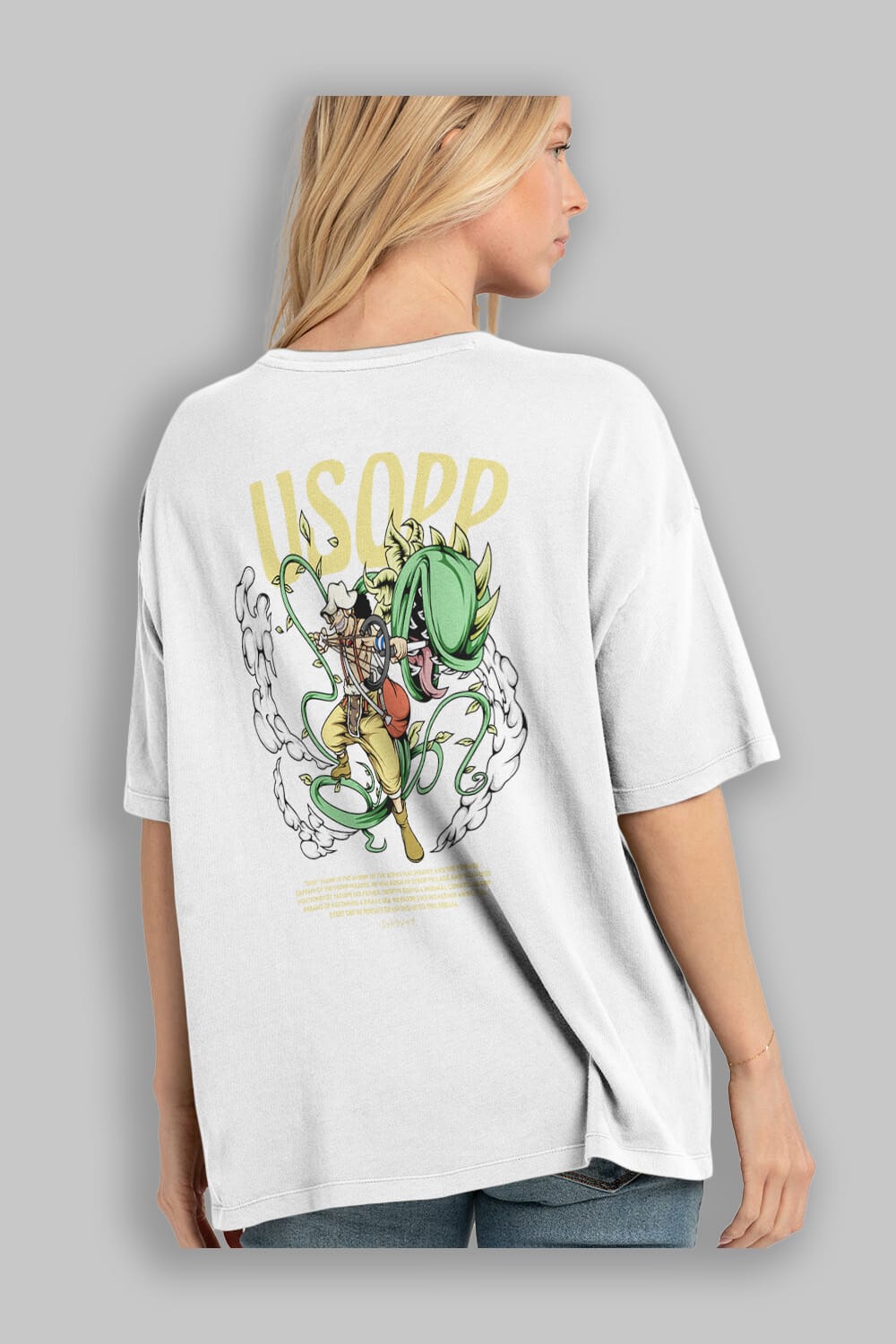Usopp Anime Arka Baskılı Oversize t-shirt Erkek Kadın Unisex