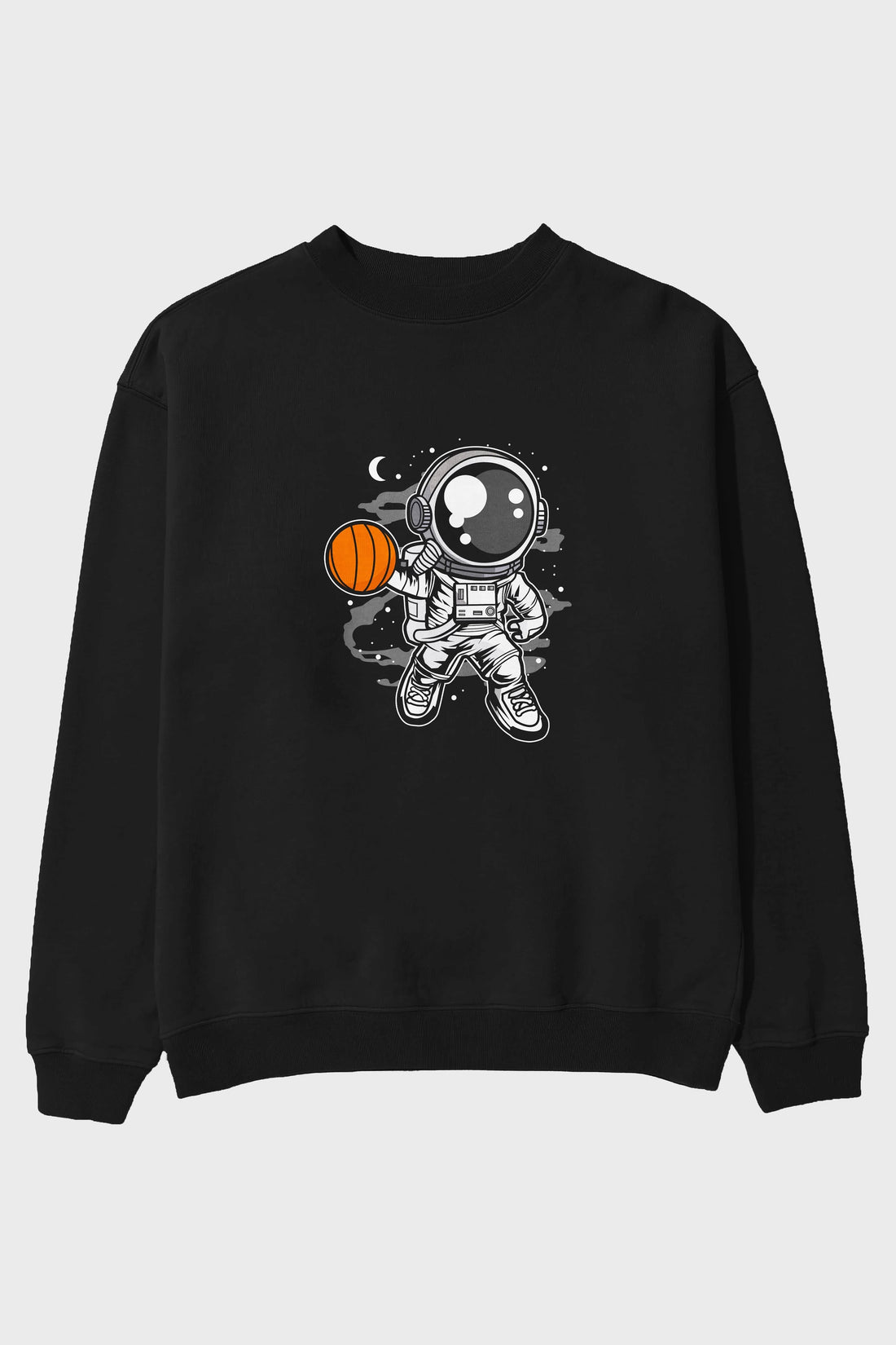 Astronaut Basketball Ön Baskılı Oversize Sweatshirt Erkek Kadın Unisex