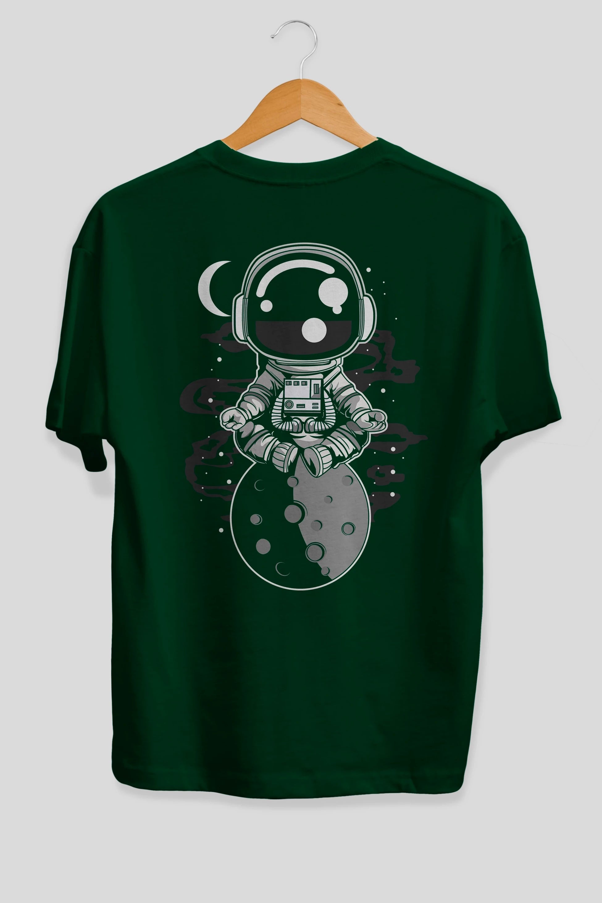 Astronaut Yoga Arka Baskılı Oversize t-shirt Erkek Kadın Unisex
