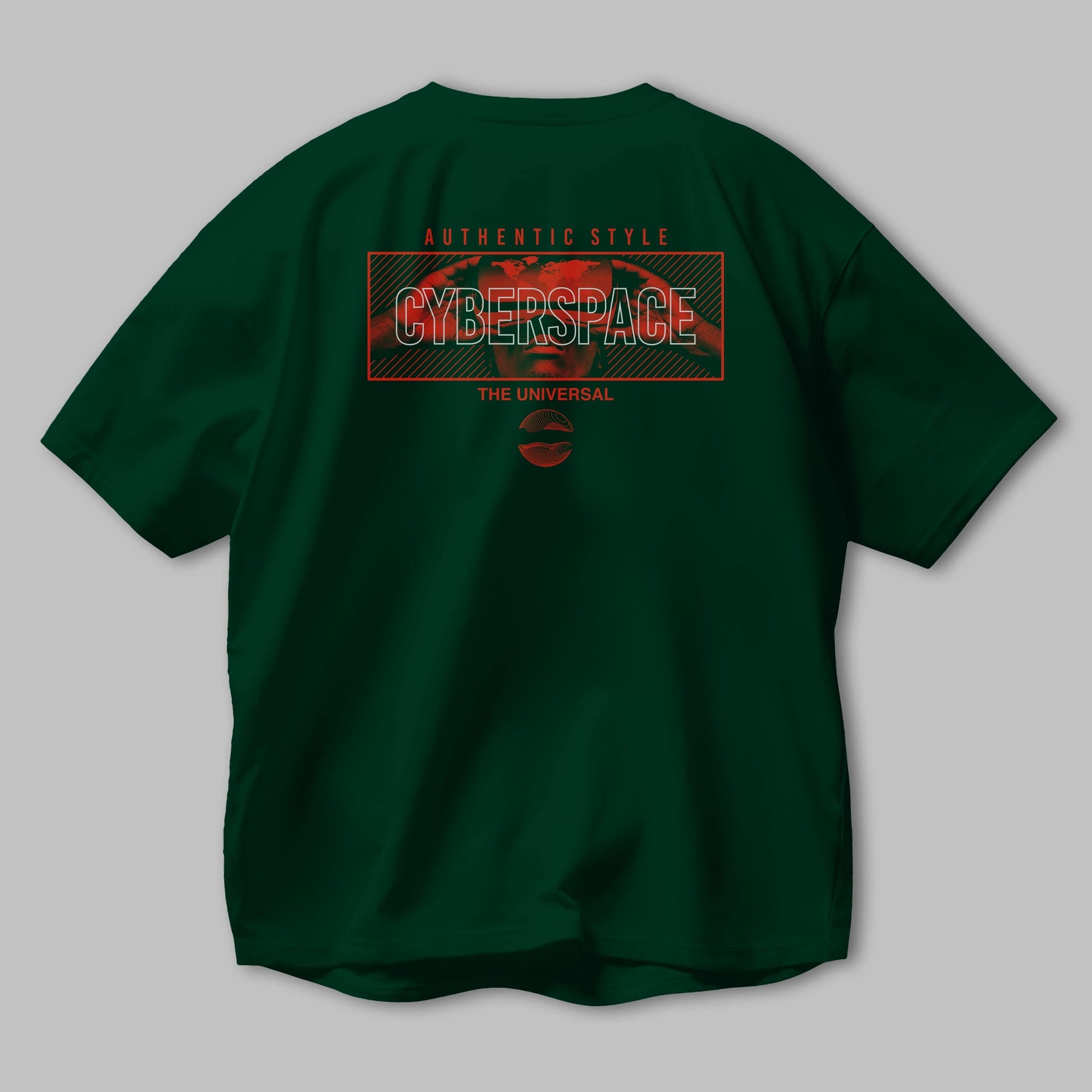 Cyberspace Arka Baskılı Oversize t-shirt Erkek Kadın Unisex